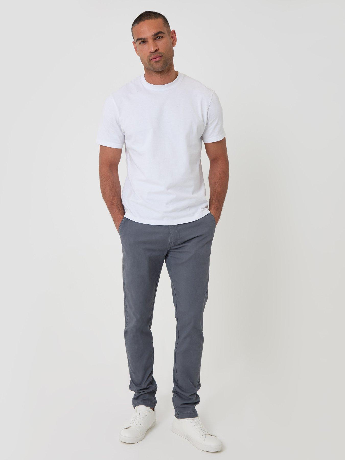 Image 3 of 5 of Threadbare Mens Slim Fit Stretch Cargo Trousers - Grey