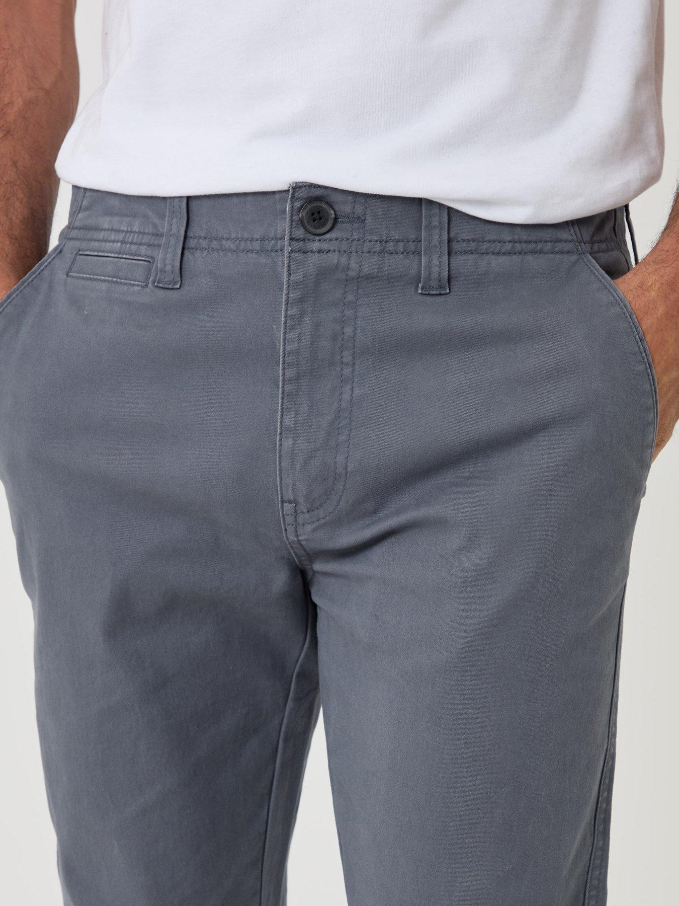 Image 4 of 5 of Threadbare Mens Slim Fit Stretch Cargo Trousers - Grey