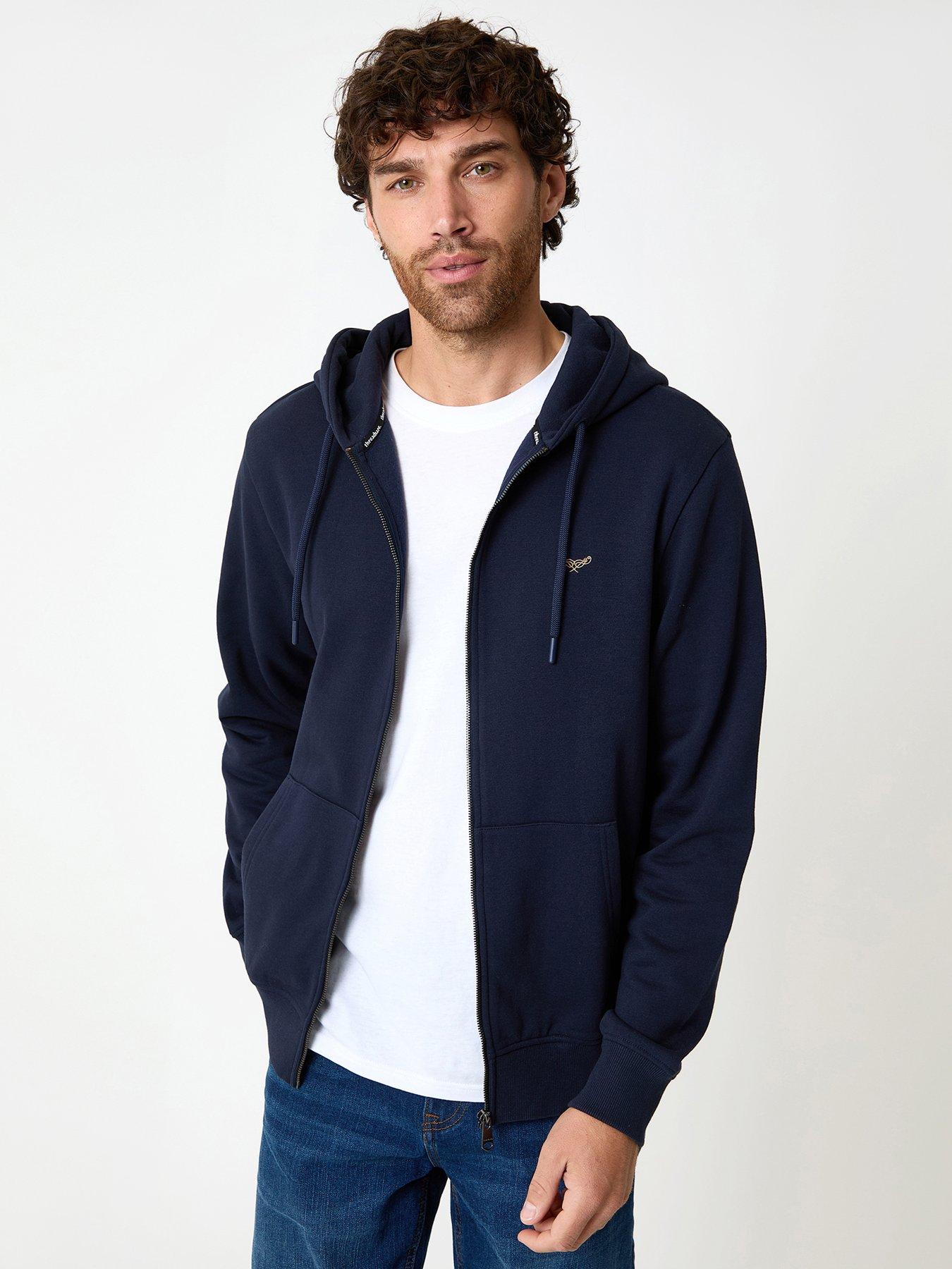 Image 1 of 4 of Threadbare Cotton Rich Zip Through Hoodie In Navy