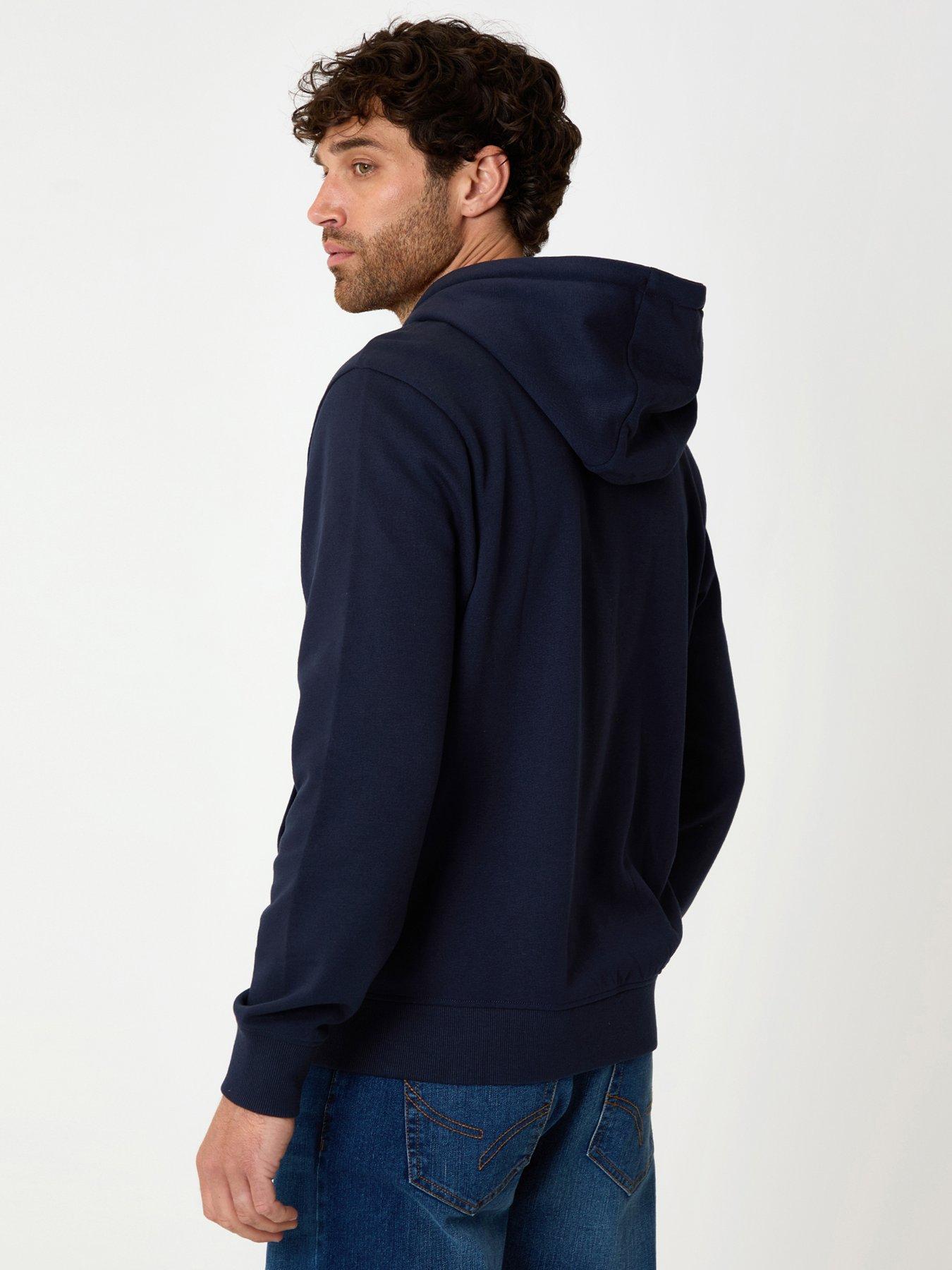 Image 2 of 4 of Threadbare Cotton Rich Zip Through Hoodie In Navy