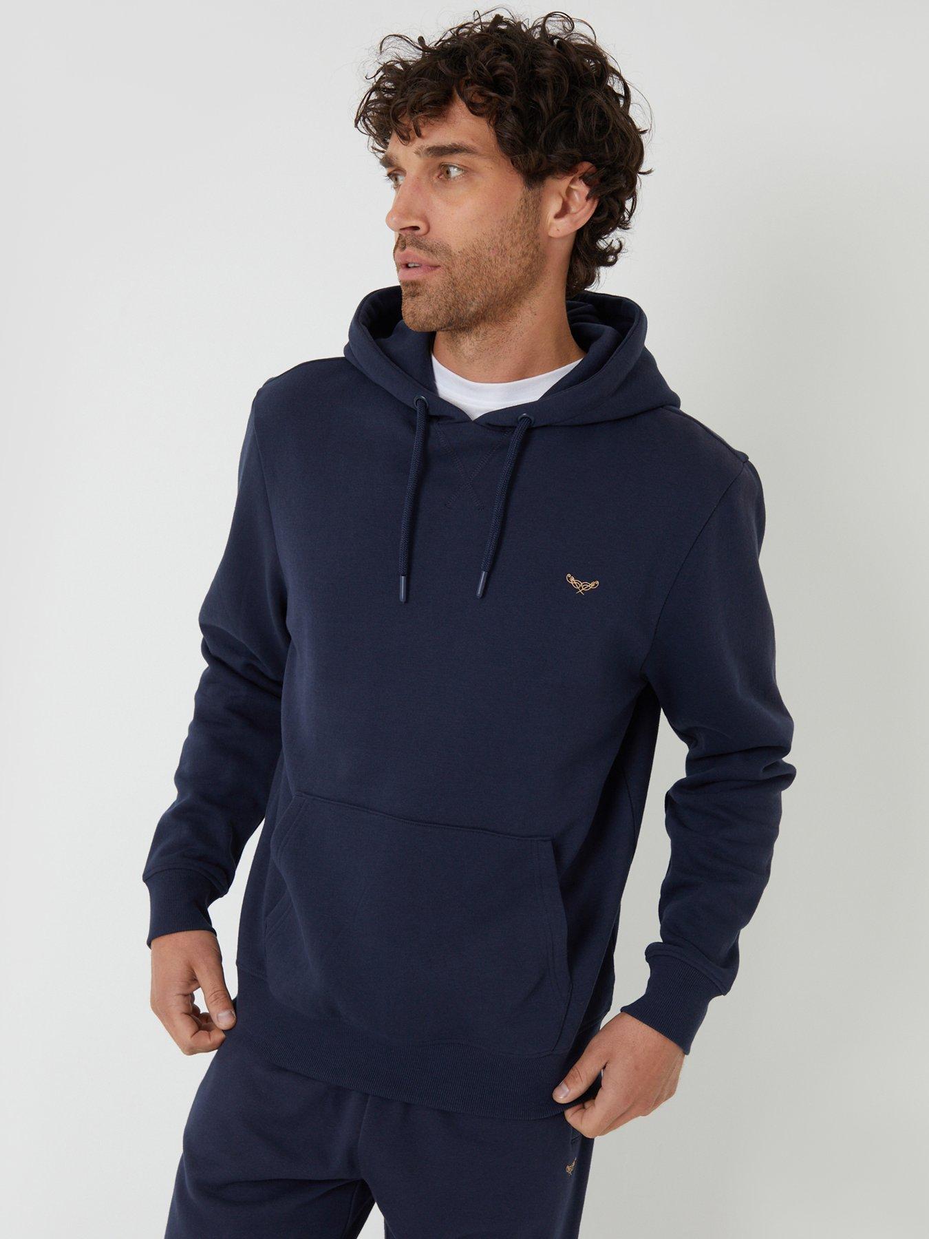 Image 1 of 4 of Threadbare Cotton Rich Overhead Hoodie In Navy