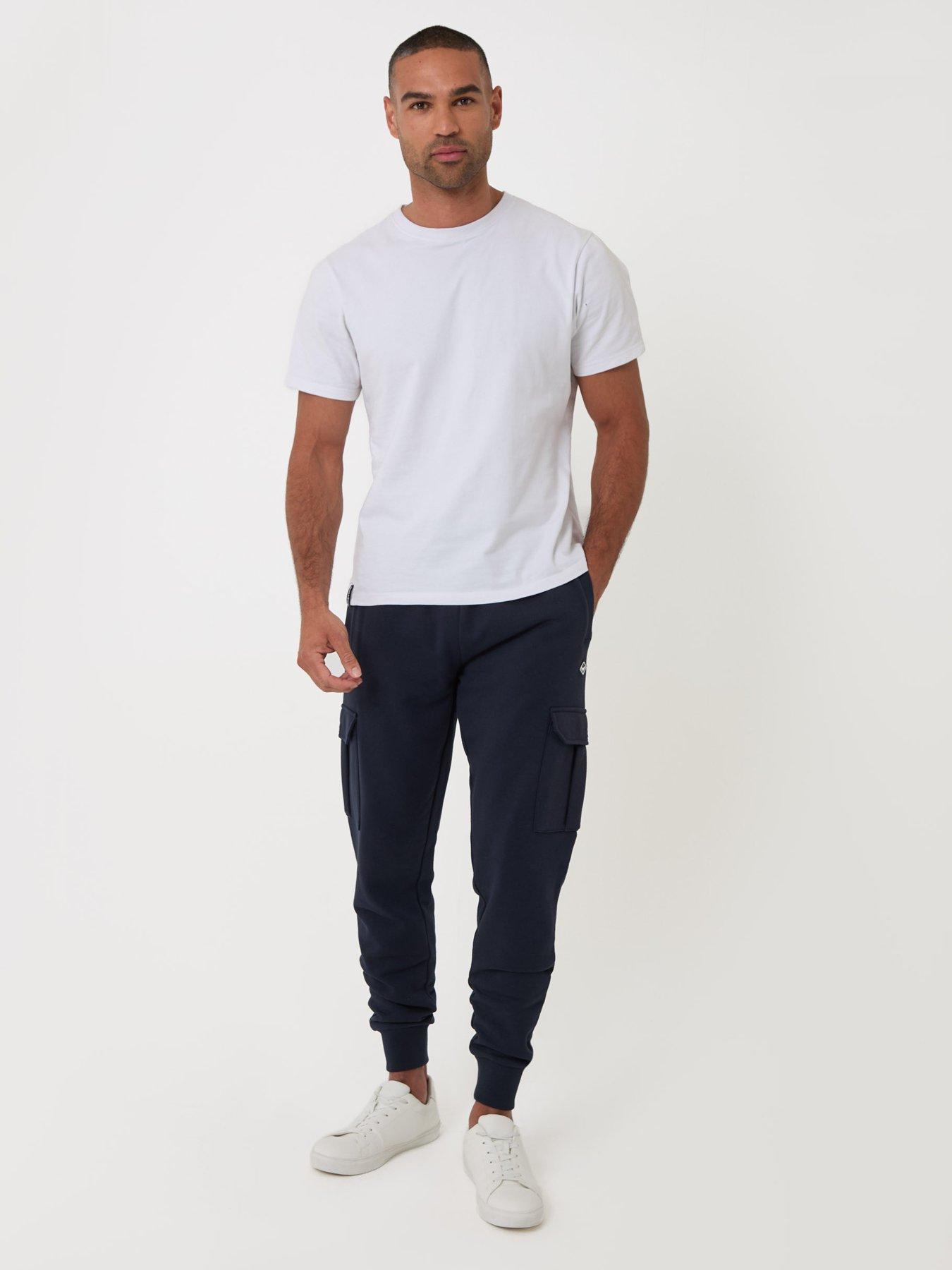 Image 3 of 4 of Threadbare Regular Fit Cotton Rich Cargo Joggers In Navy
