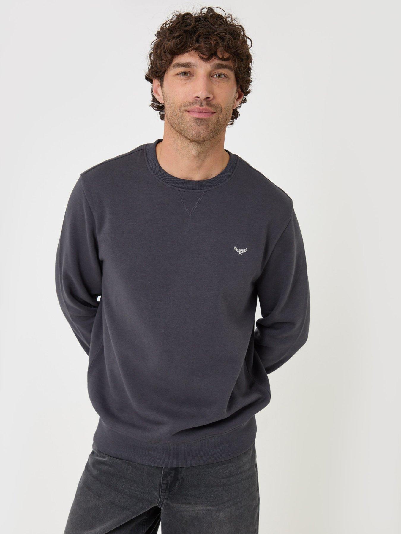 Image 1 of 4 of Threadbare Cotton Rich Crew Neck Sweatshirt In Charcoal
