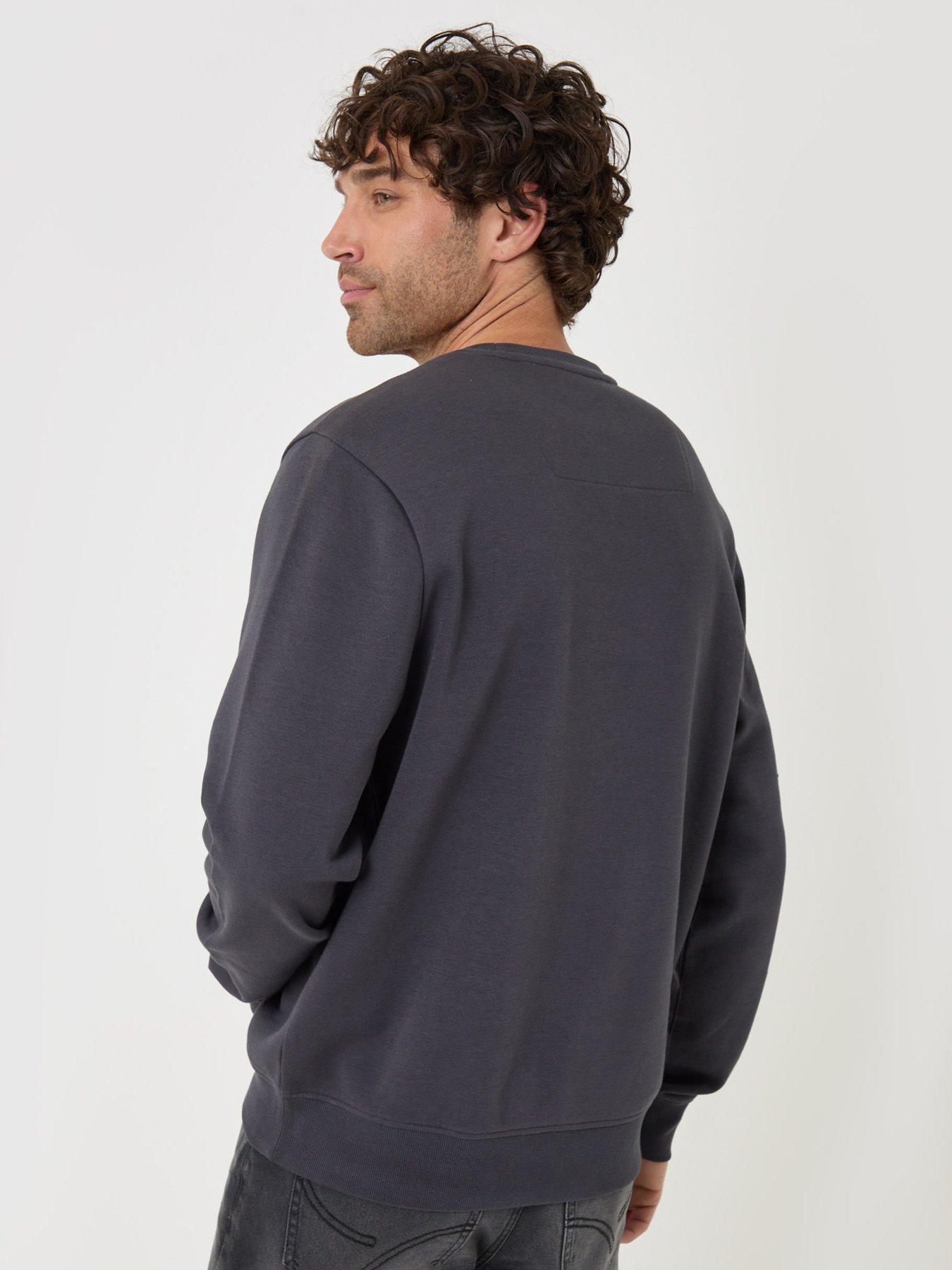 Image 2 of 4 of Threadbare Cotton Rich Crew Neck Sweatshirt In Charcoal