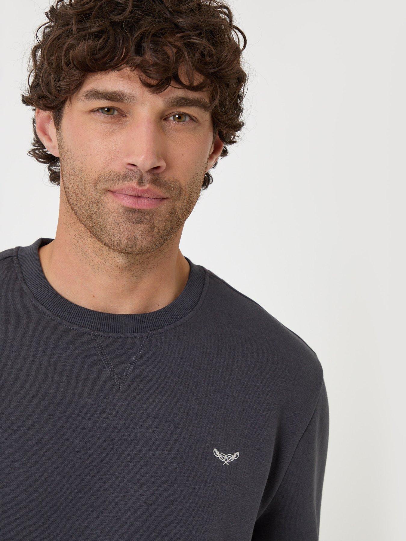 Image 4 of 4 of Threadbare Cotton Rich Crew Neck Sweatshirt In Charcoal