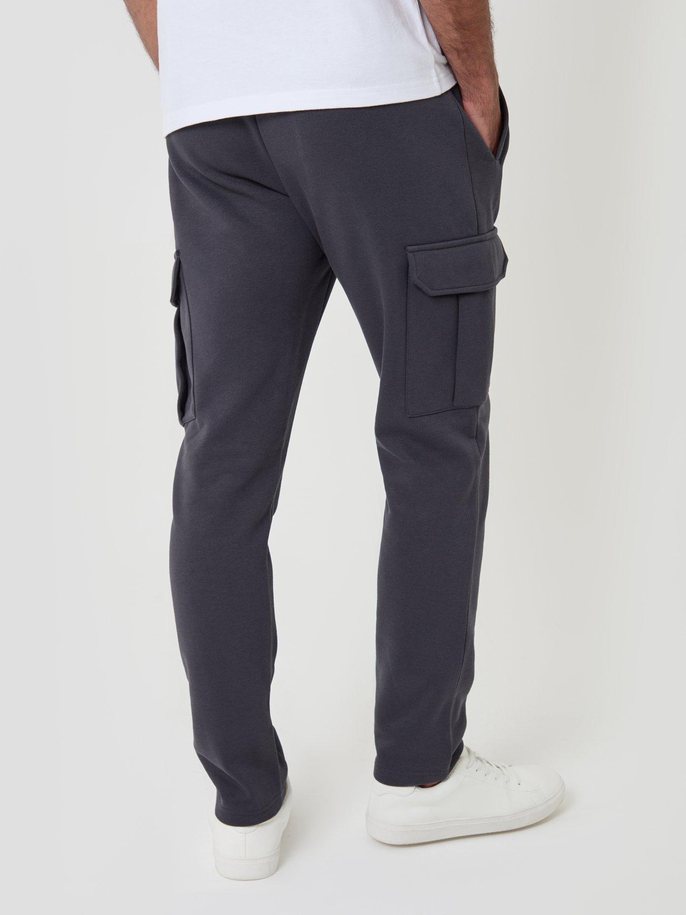 Image 2 of 4 of Threadbare Mens Cotton Rich Cargo Joggers Bottoms - Grey