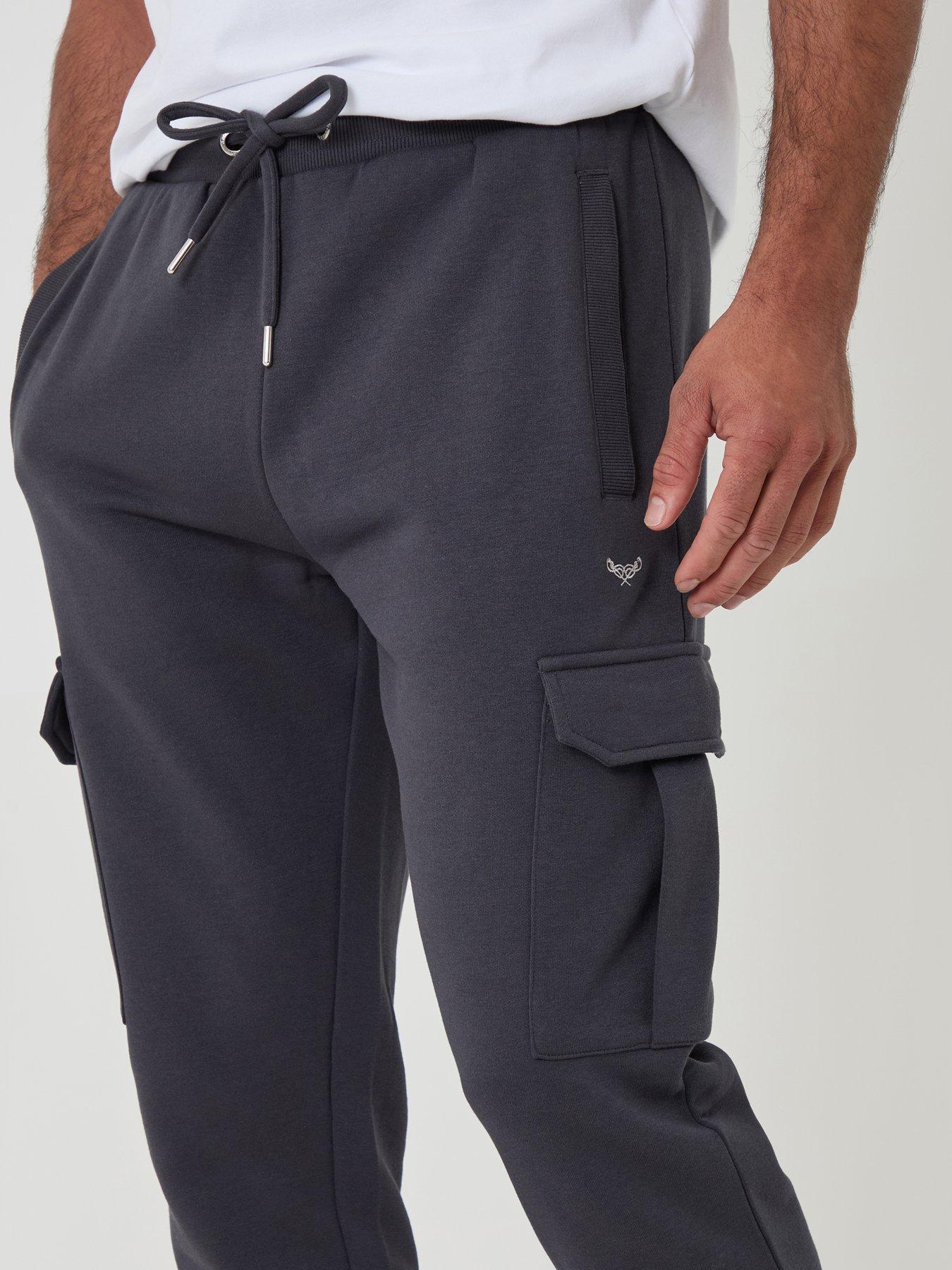 Image 4 of 4 of Threadbare Mens Cotton Rich Cargo Joggers Bottoms - Grey