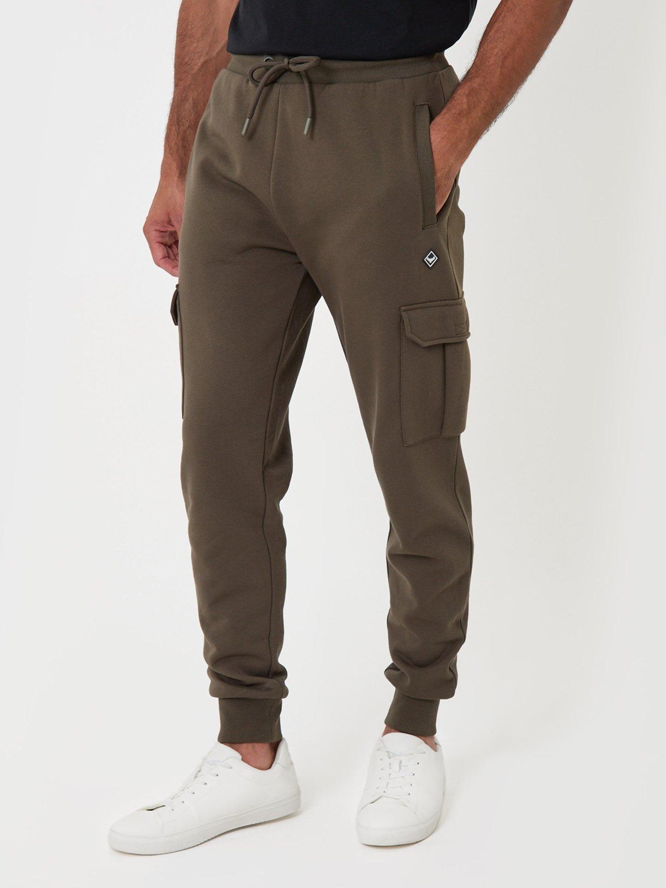 Image 1 of 4 of Threadbare Regular Fit Cotton Rich Cargo Joggers In Khaki