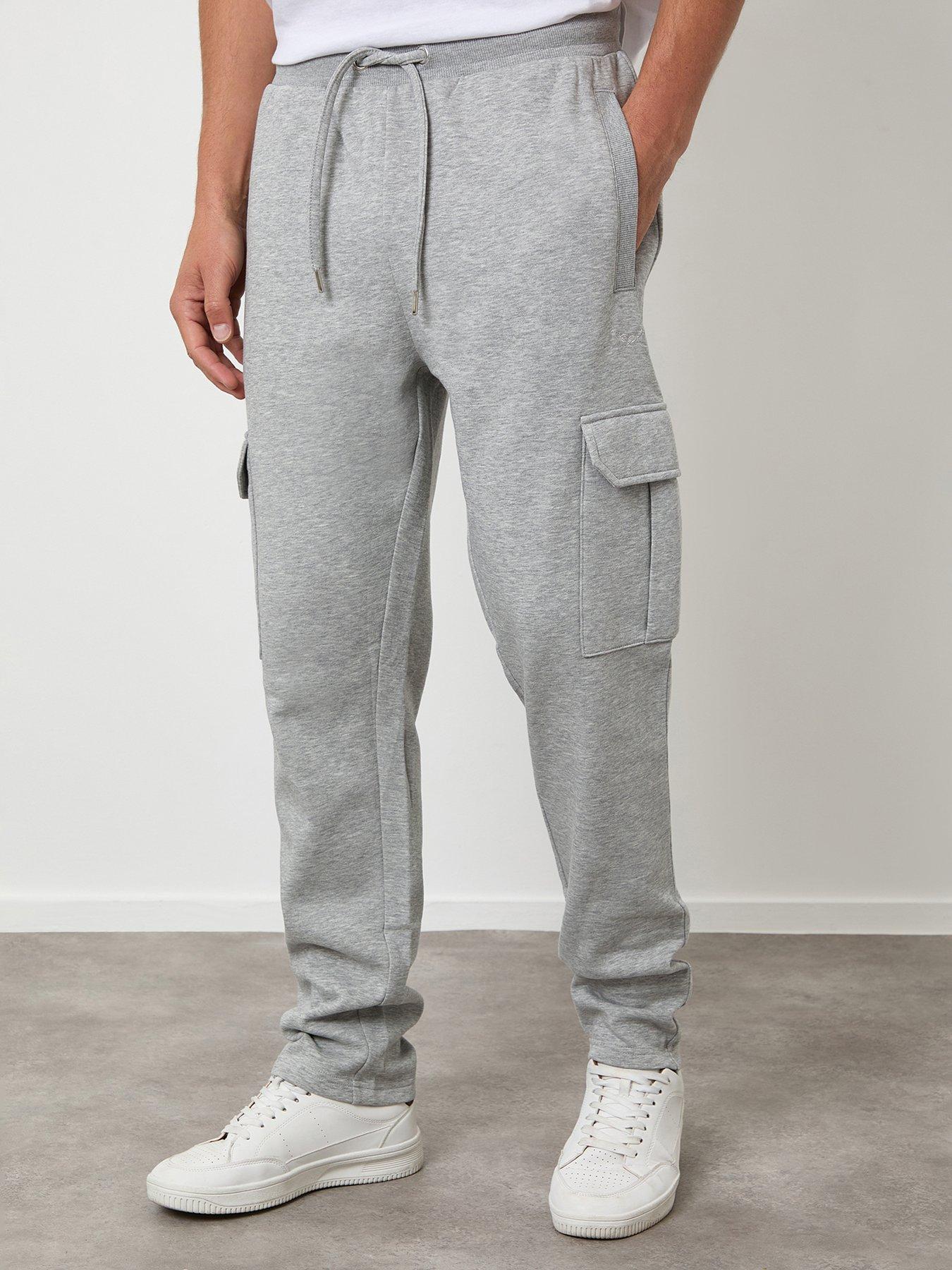 Image 1 of 4 of Threadbare Cotton Rich Cargo Joggers In Grey Marl