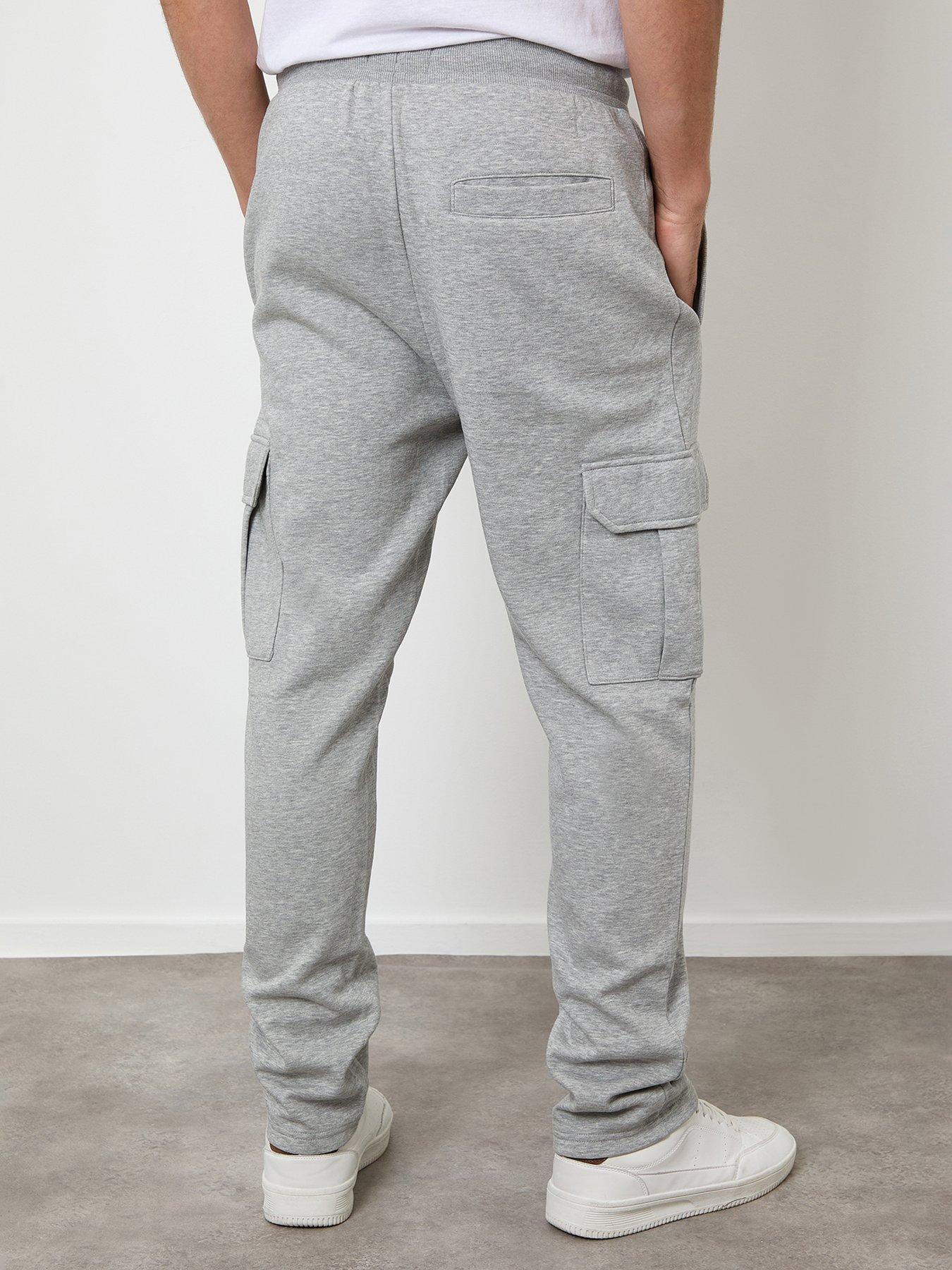 Image 2 of 4 of Threadbare Cotton Rich Cargo Joggers In Grey Marl