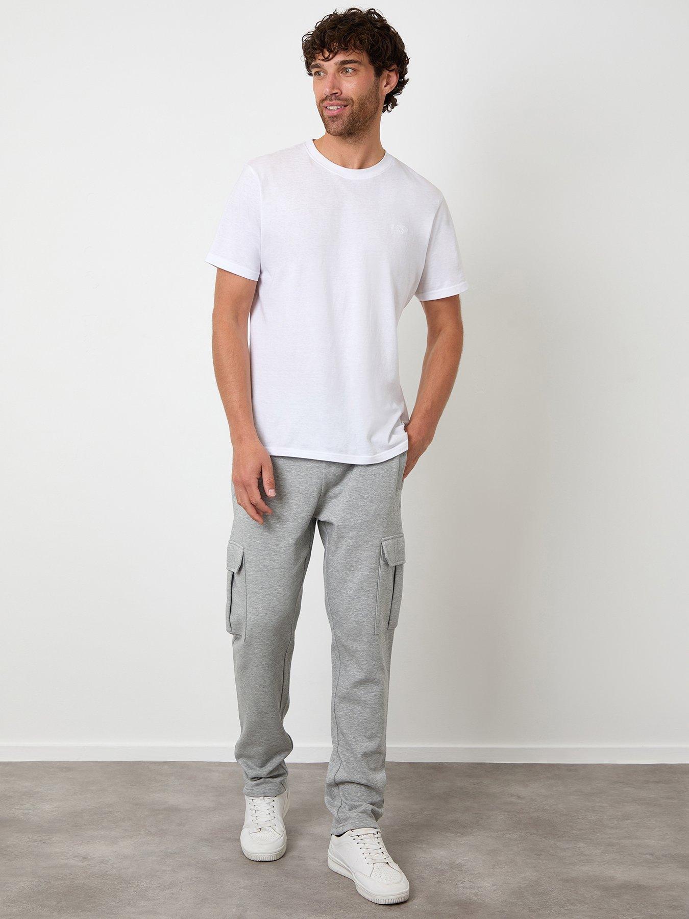 Image 3 of 4 of Threadbare Cotton Rich Cargo Joggers In Grey Marl