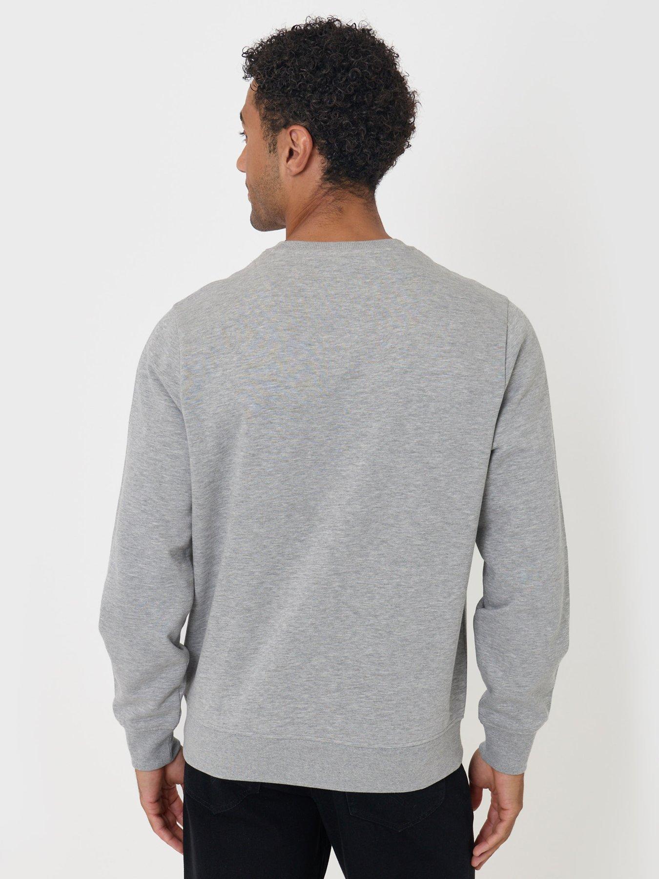 Image 2 of 5 of Threadbare Mens Cotton Rich Brushback Crew Neck Sweatshirt - Grey Marl
