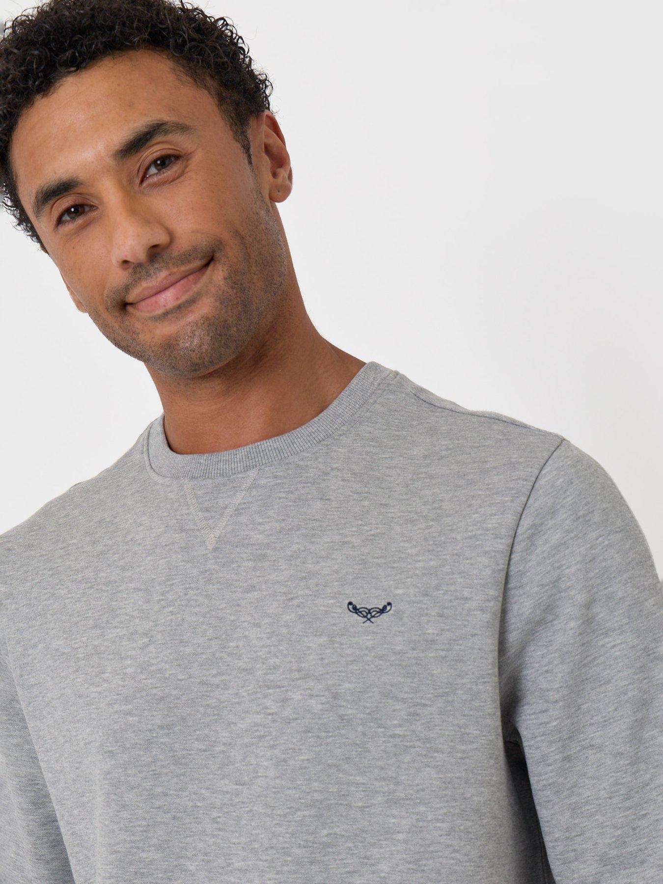 Image 4 of 5 of Threadbare Mens Cotton Rich Brushback Crew Neck Sweatshirt - Grey Marl
