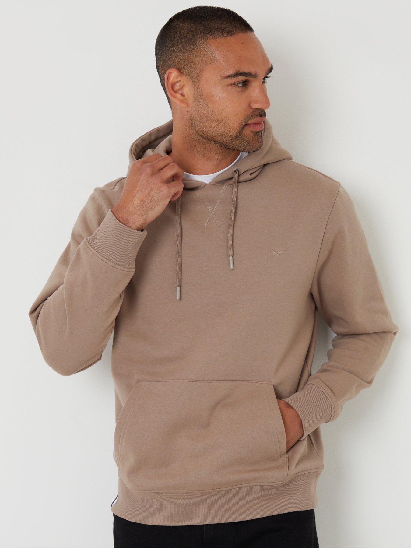 Image 1 of 4 of Threadbare Mens Cotton Rich Overhead Hoodie - Mushroom Brown