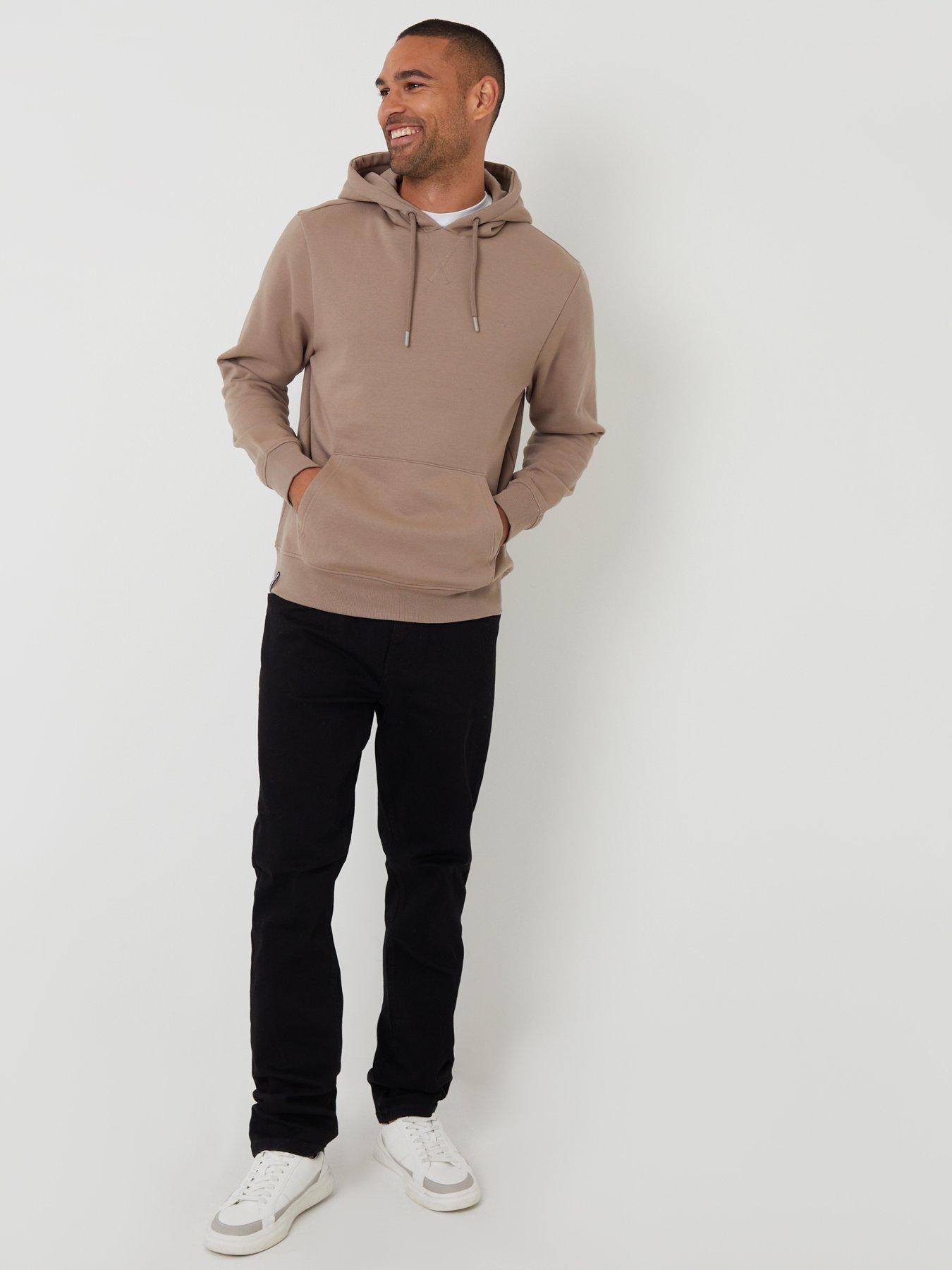 Image 3 of 4 of Threadbare Mens Cotton Rich Overhead Hoodie - Mushroom Brown