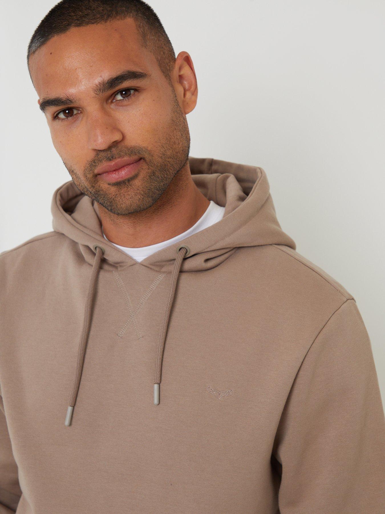 Image 4 of 4 of Threadbare Mens Cotton Rich Overhead Hoodie - Mushroom Brown