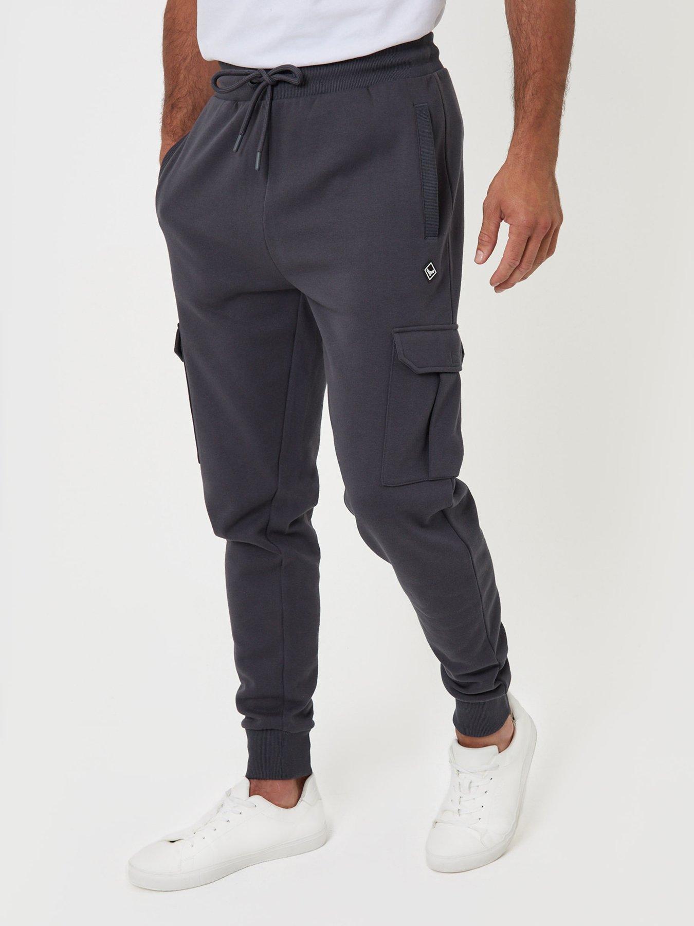 Image 1 of 4 of Threadbare Mens Cargo Regular Fit Jogging Bottoms - Grey