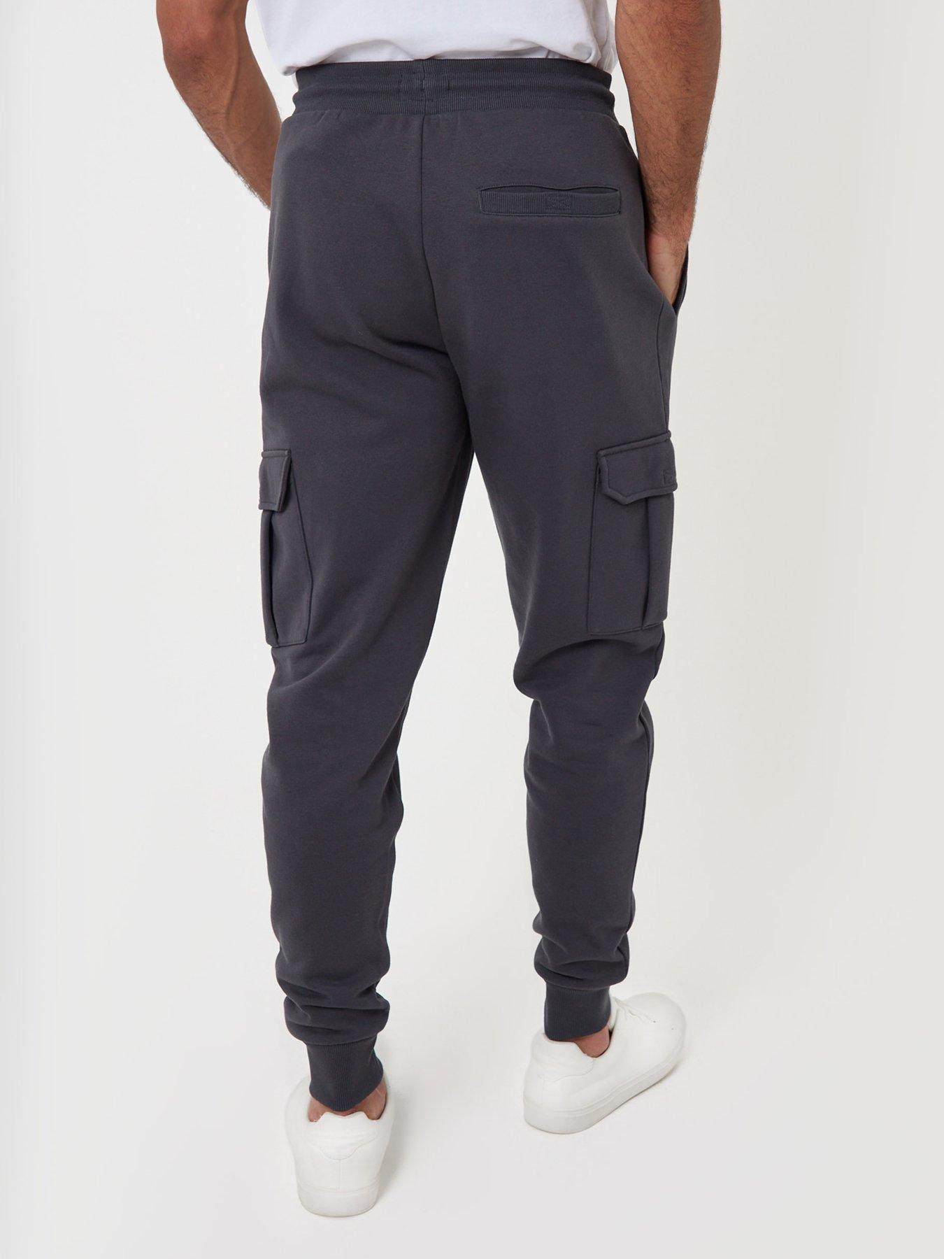 Image 2 of 4 of Threadbare Mens Cargo Regular Fit Jogging Bottoms - Grey