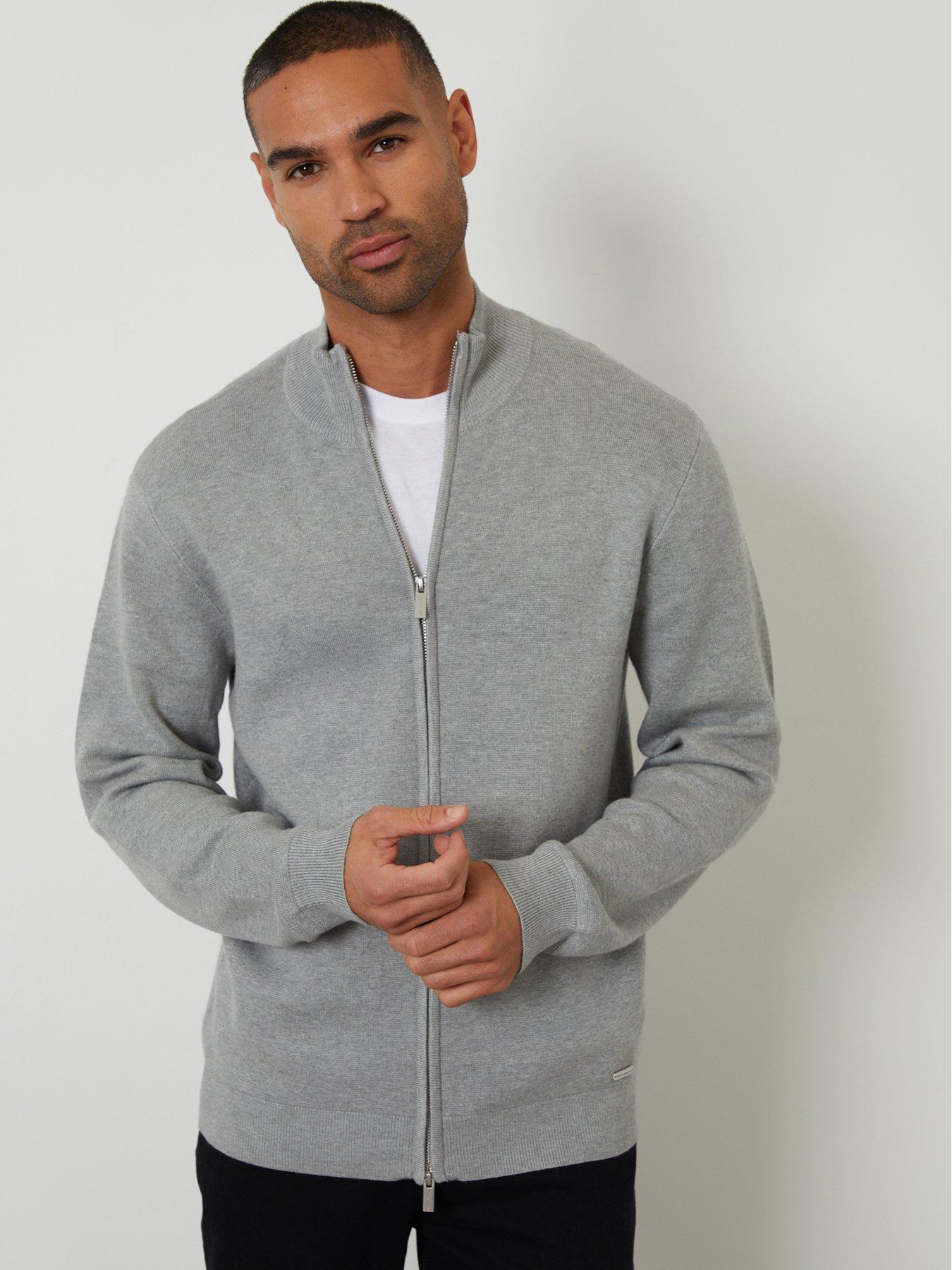 Image 1 of 5 of Threadbare Mens Funnel Neck Zip Through Sweatshirt - Grey