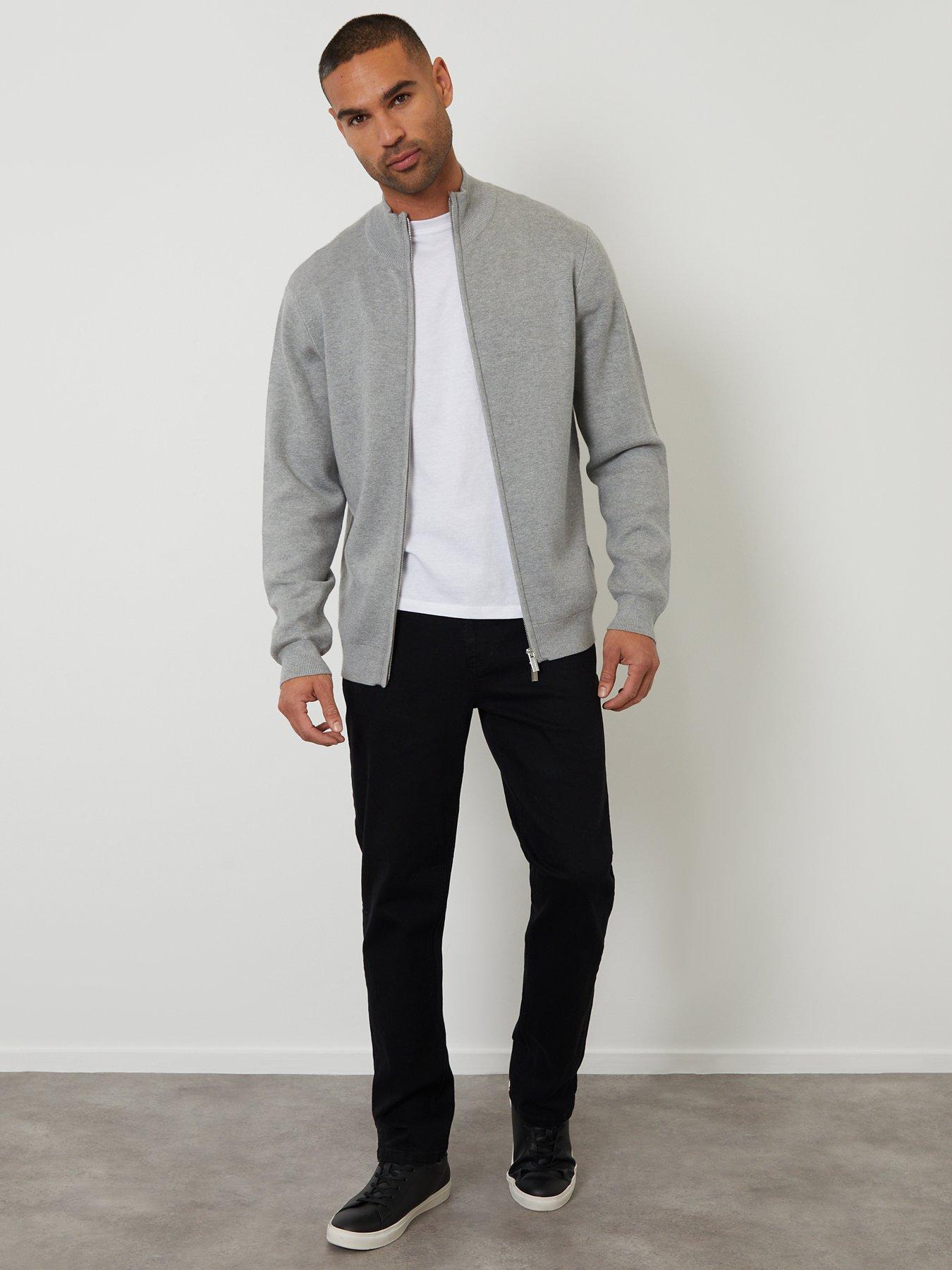 Image 3 of 5 of Threadbare Mens Funnel Neck Zip Through Sweatshirt - Grey