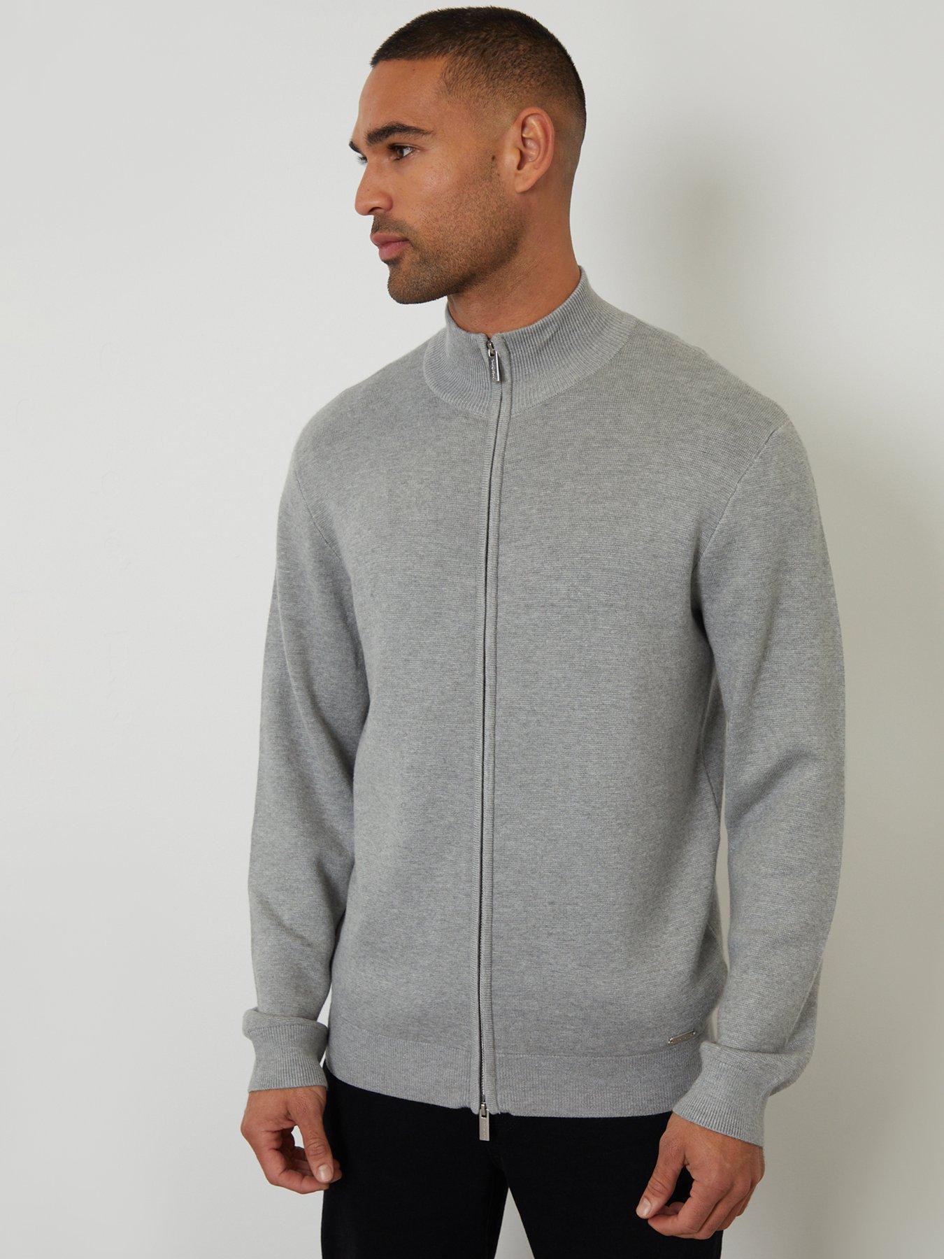 Image 5 of 5 of Threadbare Mens Funnel Neck Zip Through Sweatshirt - Grey