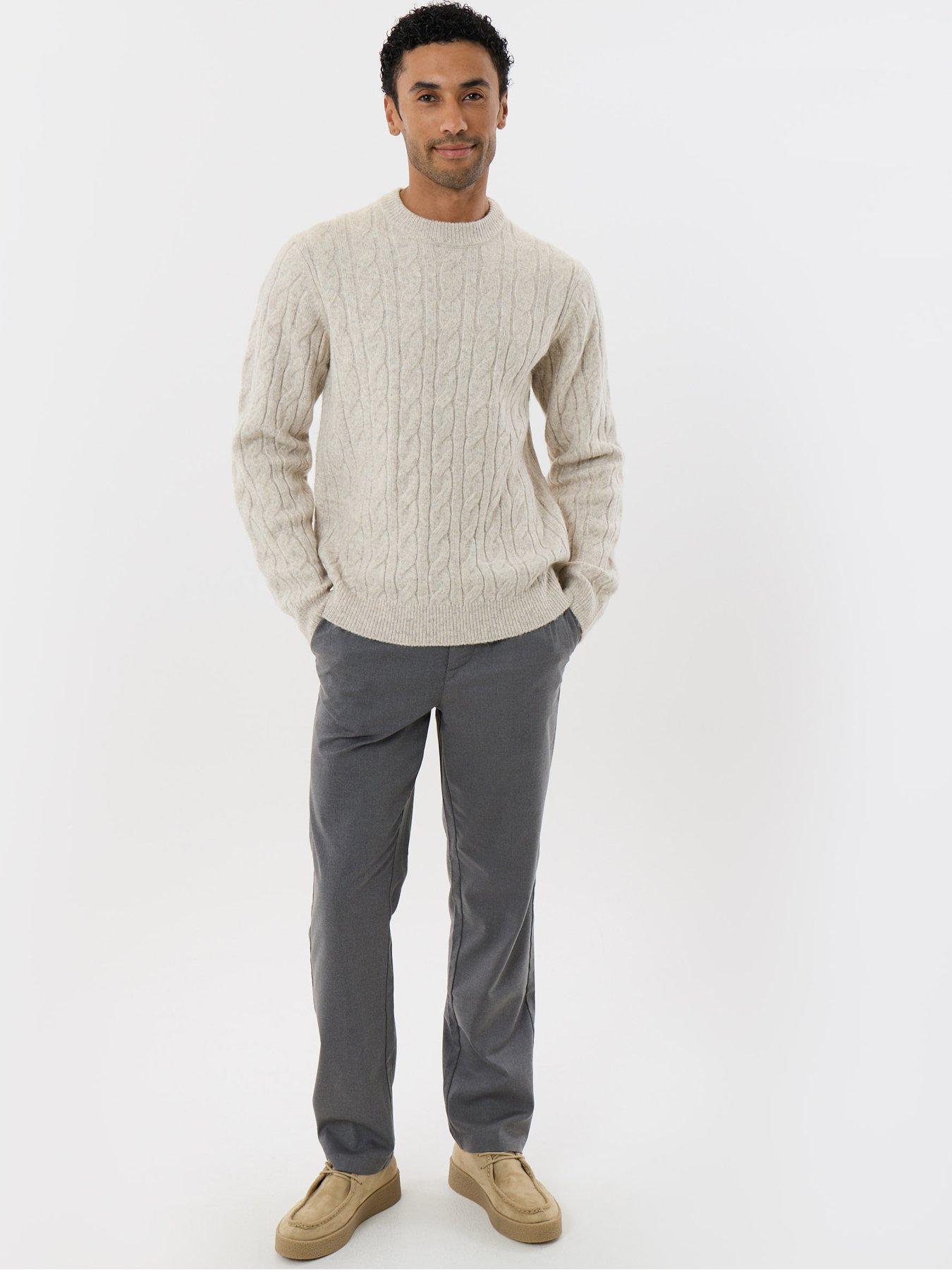 Image 1 of 4 of Threadbare Straight Fit Drawcord Trousers In Charcoal