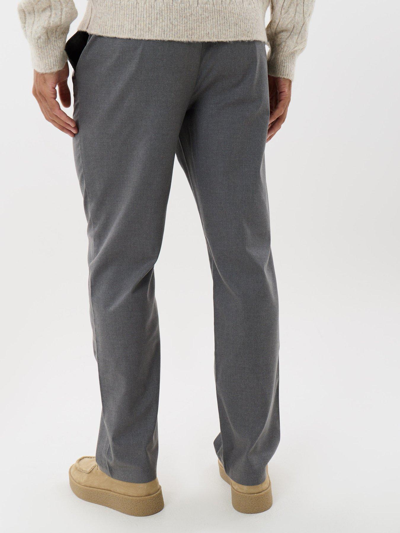 Image 2 of 4 of Threadbare Straight Fit Drawcord Trousers In Charcoal