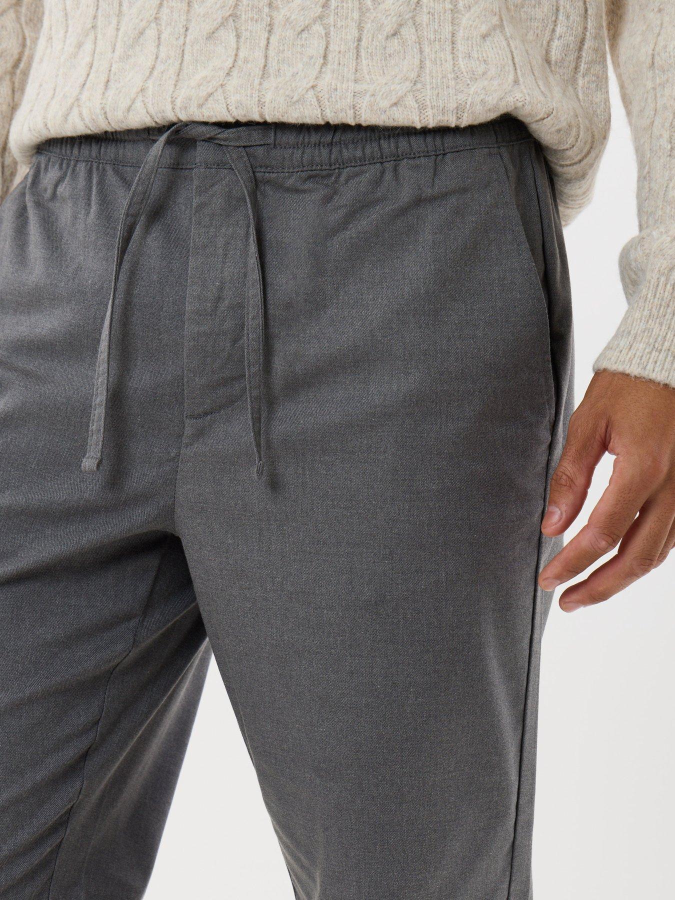 Image 4 of 4 of Threadbare Straight Fit Drawcord Trousers In Charcoal