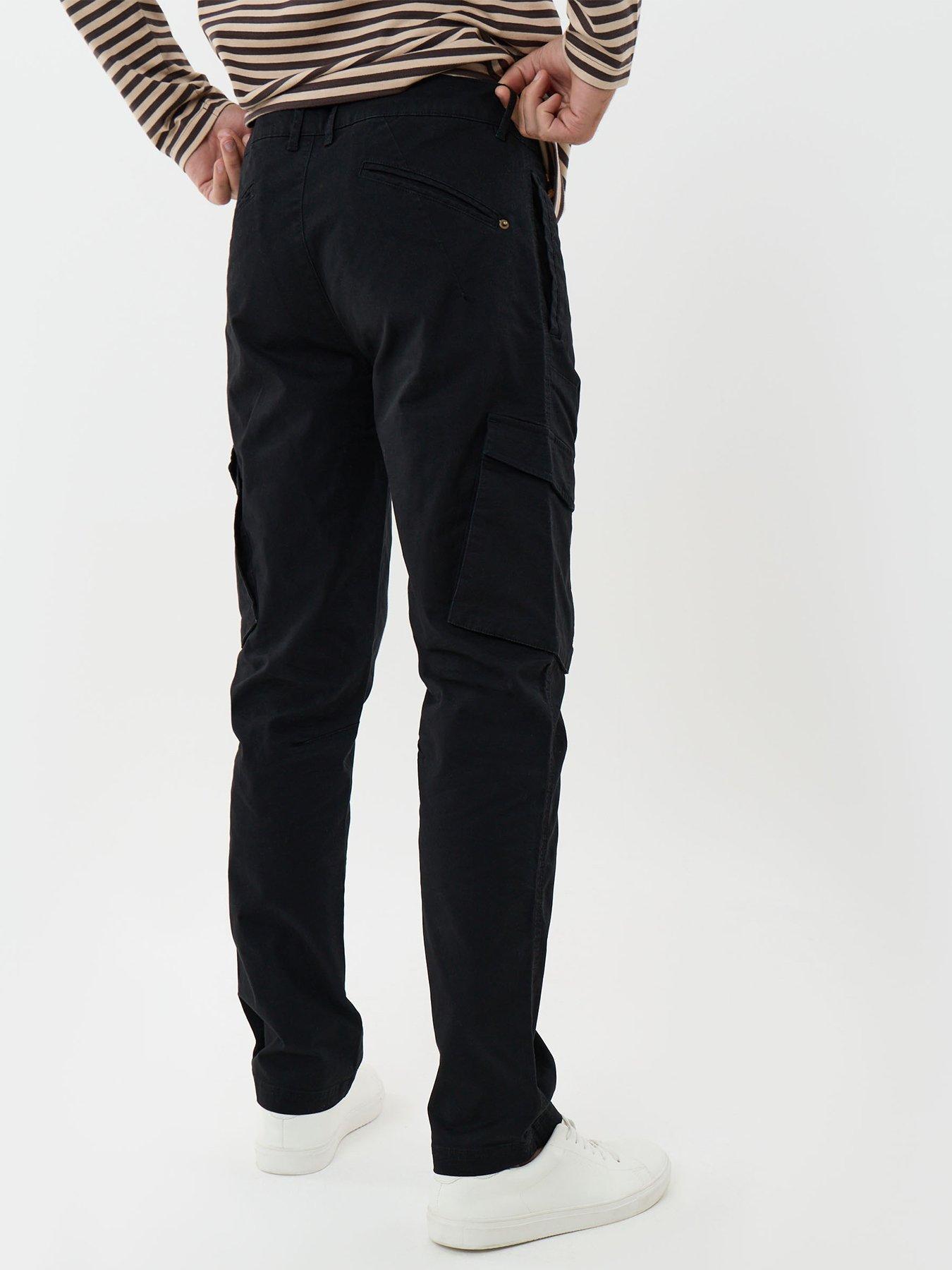 Image 2 of 5 of Threadbare Slim Fit Cotton Rich Cargo Trousers In Black