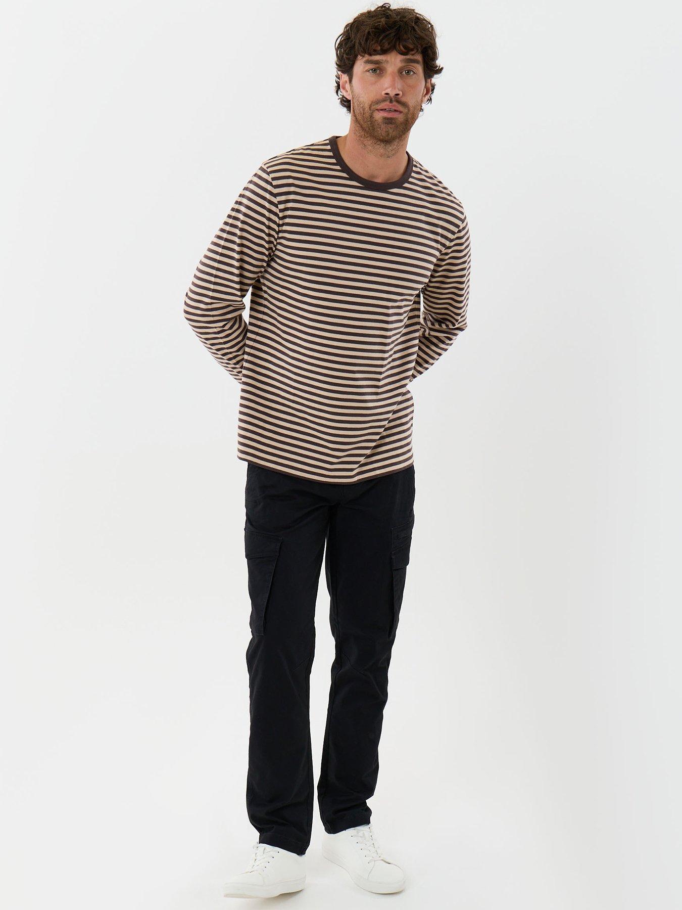 Image 3 of 5 of Threadbare Slim Fit Cotton Rich Cargo Trousers In Black