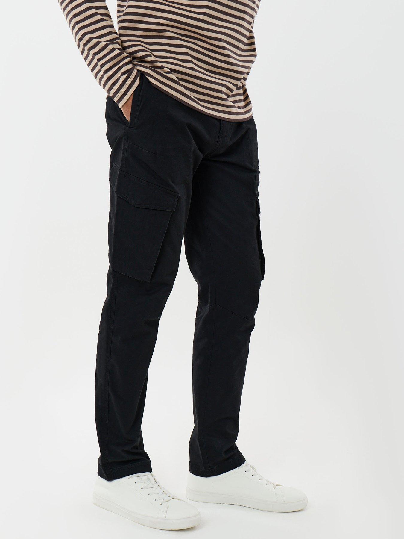 Image 5 of 5 of Threadbare Slim Fit Cotton Rich Cargo Trousers In Black