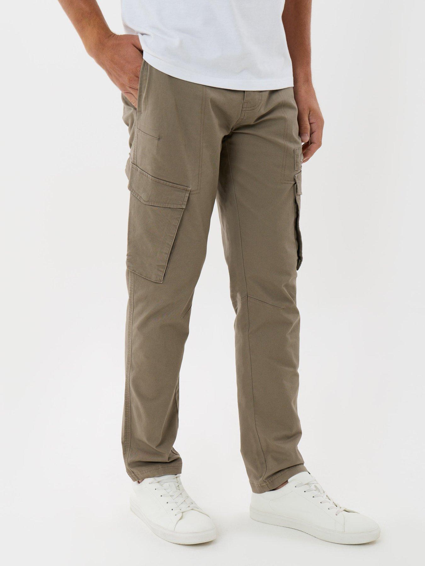 Image 1 of 4 of Threadbare Threadbare Mens Slim Fit Cargo Trousers - Mushroom Brown