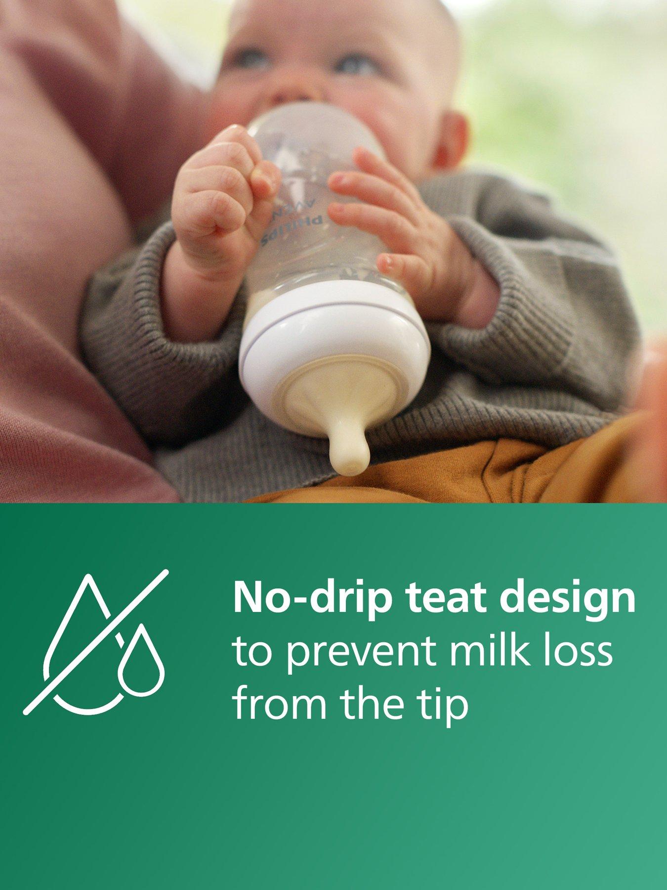 Image 4 of 7 of Avent Philips Avent Natural Response Glass Baby Bottles 8oz/240 ml with Medium Flow Teats (Flow 3