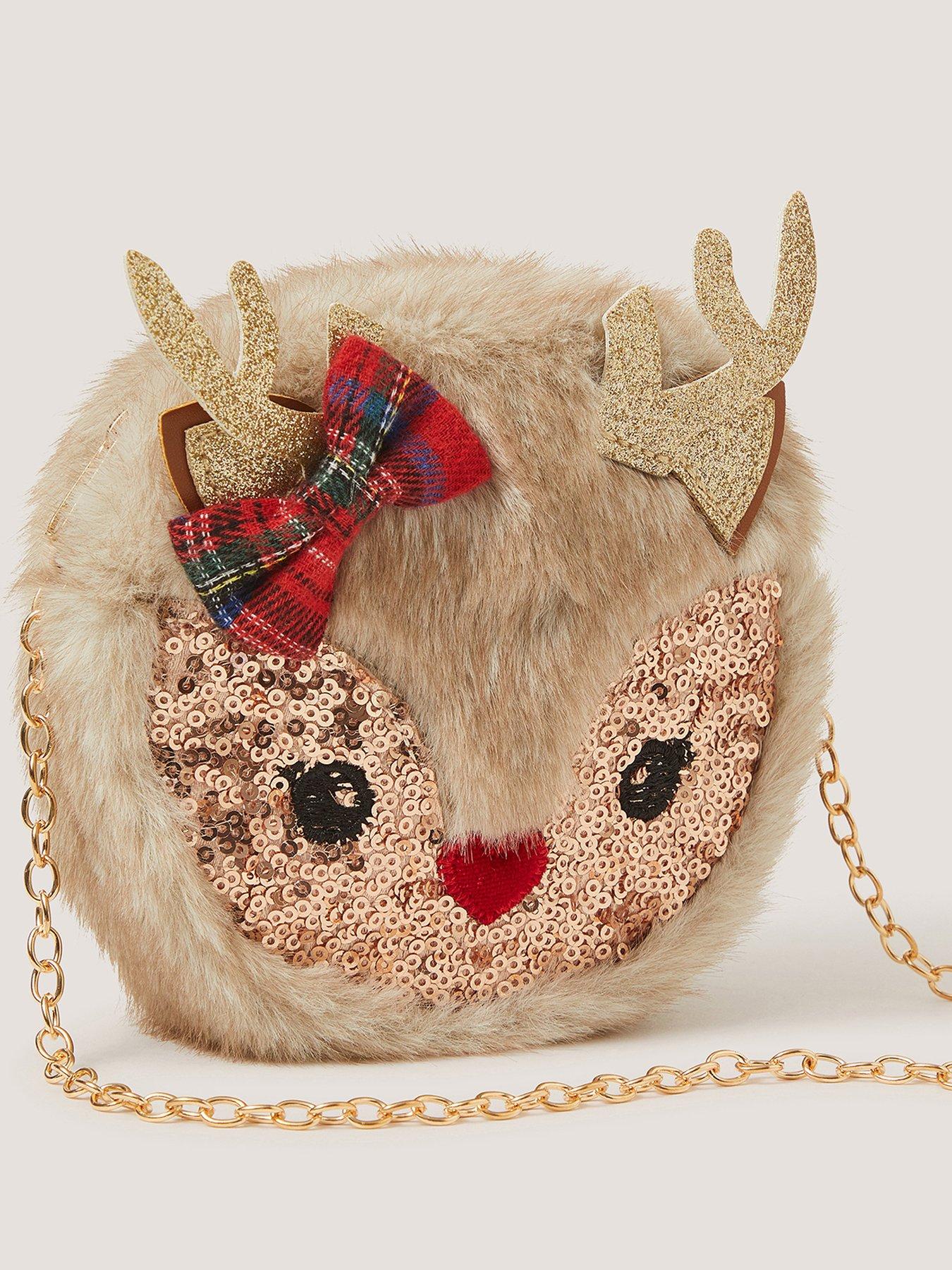 Image 3 of 4 of Monsoon Girls Fluffy Reindeer Bag - Brown
