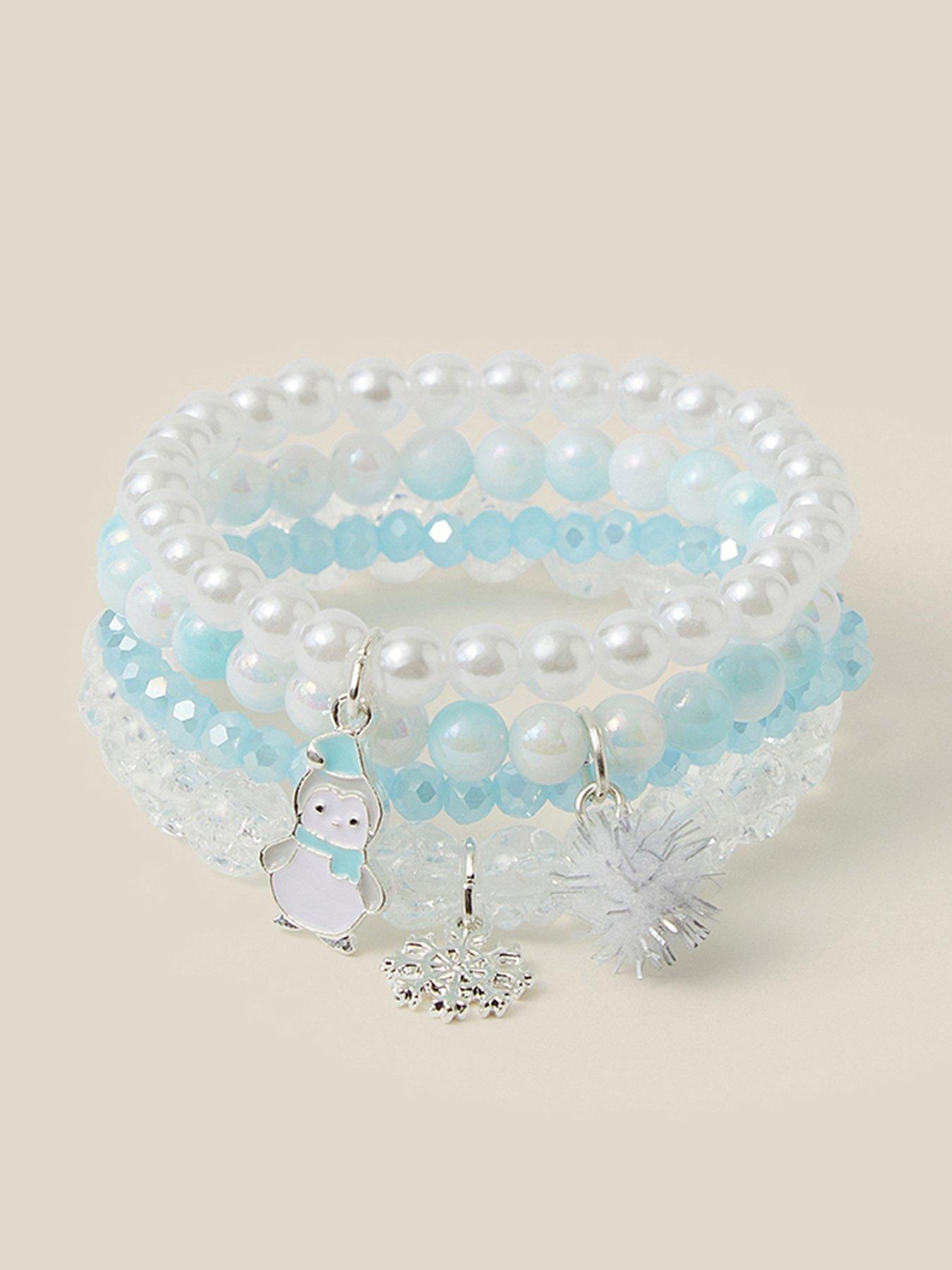 Image 1 of 2 of Monsoon Girls 4 Pack Snow Day Beaded Bracelets - Blue