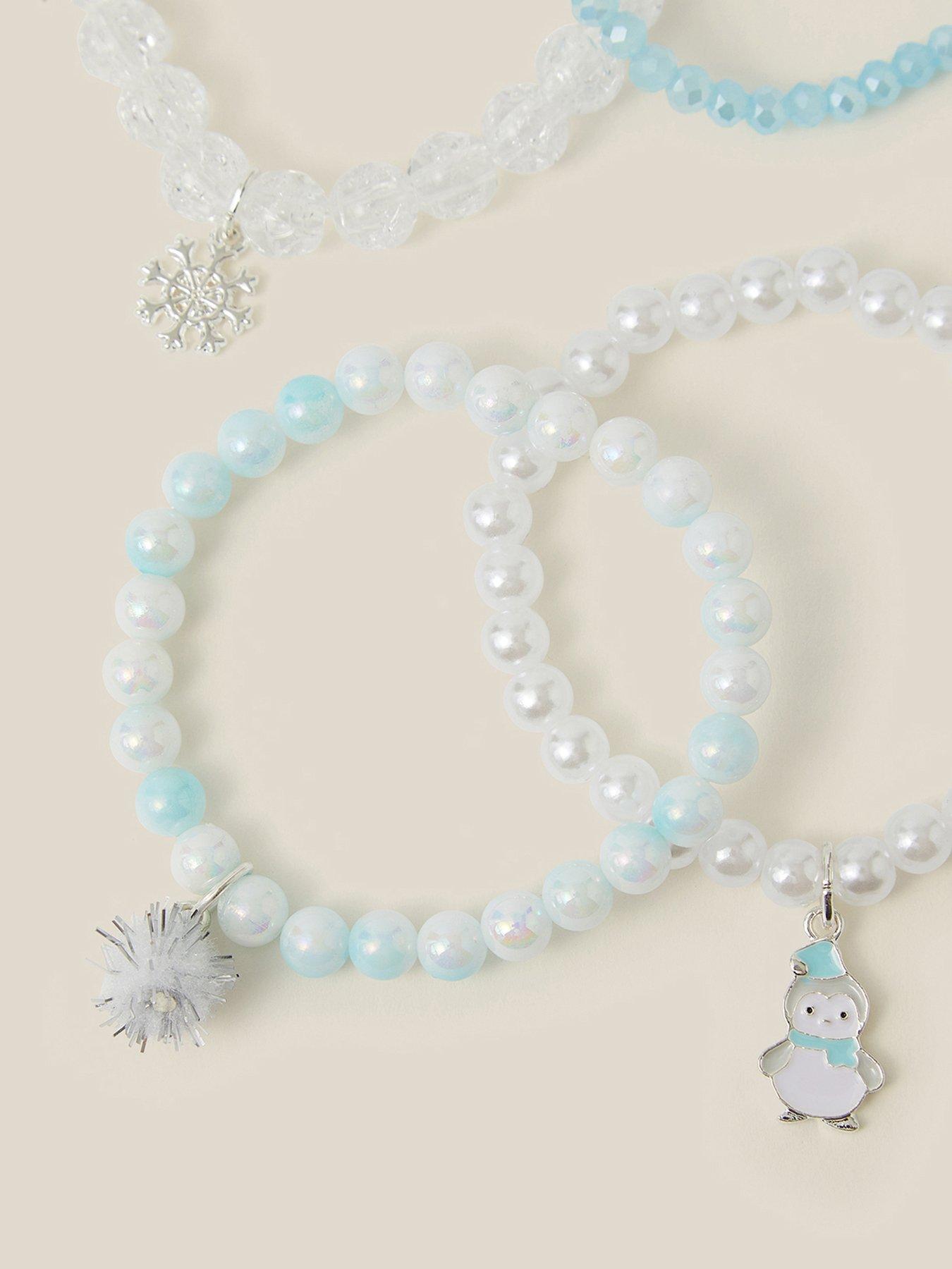 Image 2 of 2 of Monsoon Girls 4 Pack Snow Day Beaded Bracelets - Blue