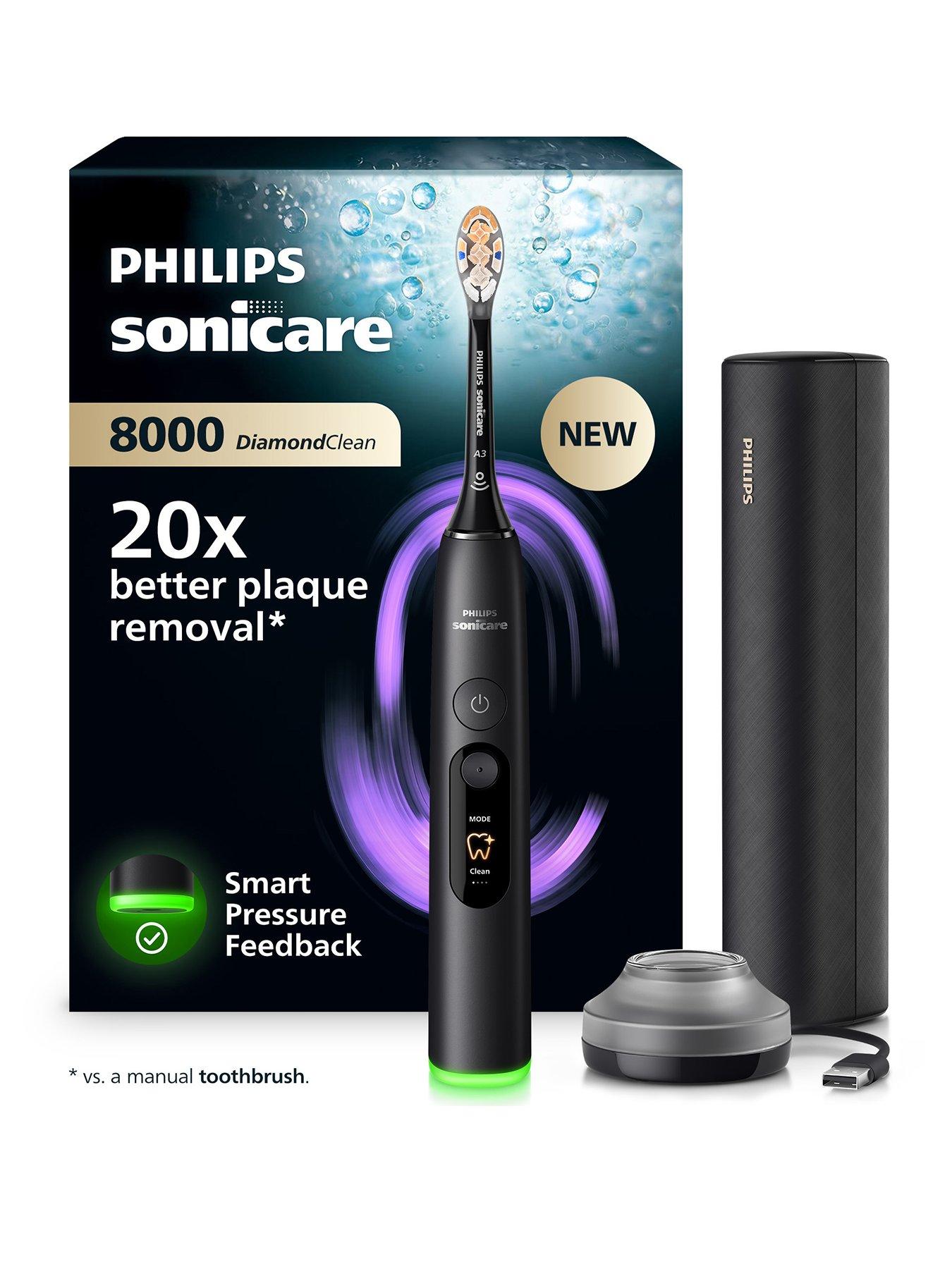 Image 1 of 8 of Philips Sonicare Next-Generation DiamondClean 8000 Electric Toothbrush - with Smart Pressure Feedback, and 15 Settings, Black, HX8311/12