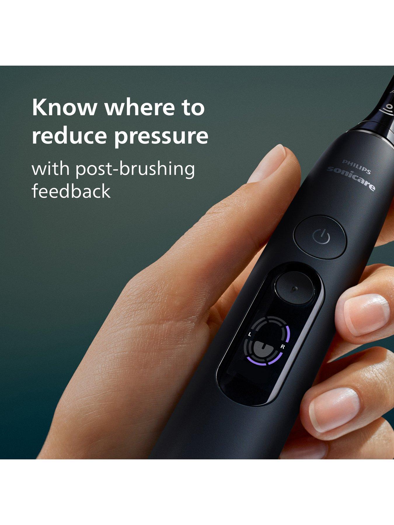 Image 7 of 8 of Philips Sonicare Next-Generation DiamondClean 8000 Electric Toothbrush - with Smart Pressure Feedback, and 15 Settings, Black, HX8311/12