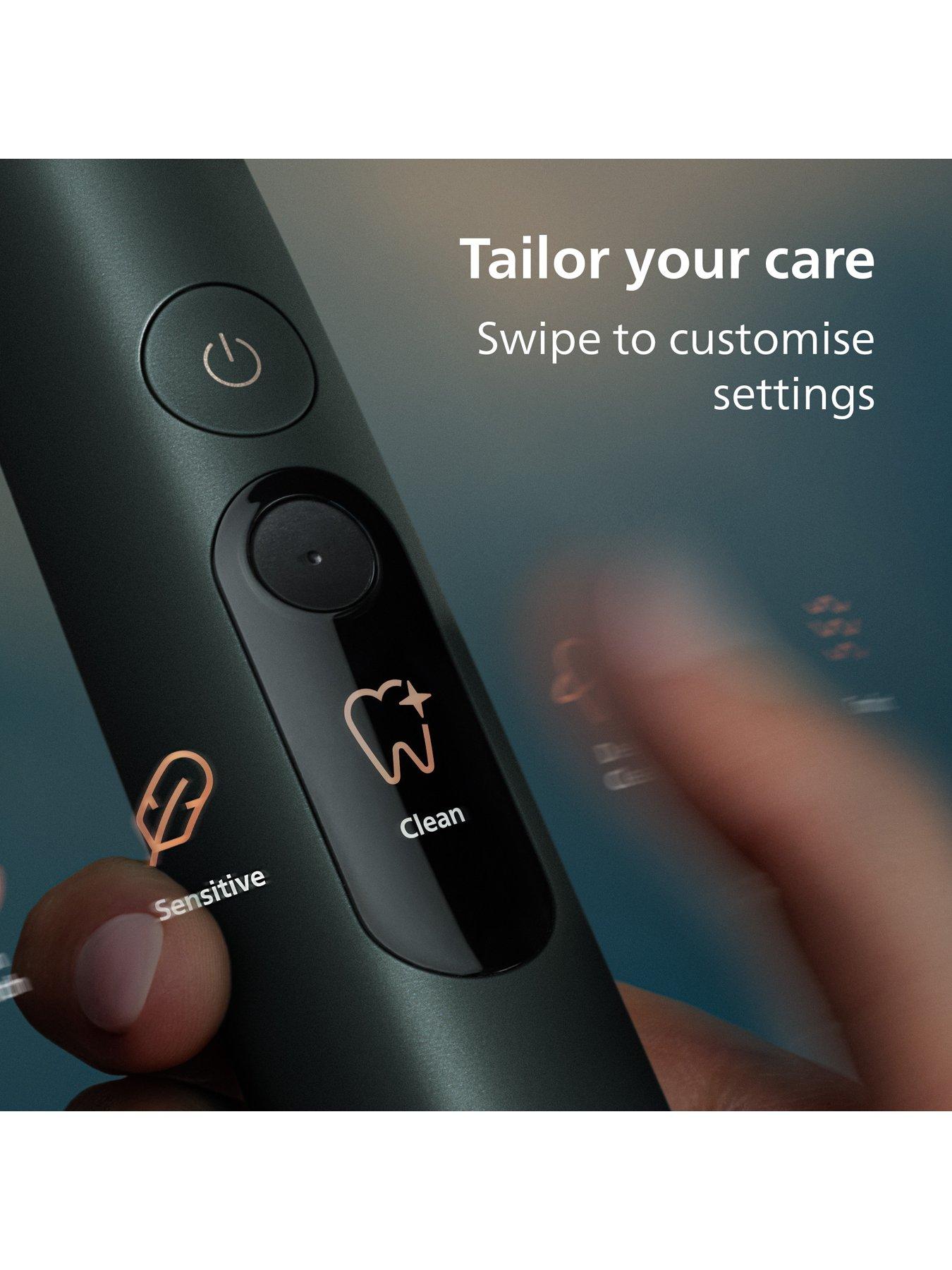 Image 4 of 8 of Philips Sonicare Next-Generation DiamondClean 9000 Electric Toothbrush - Smart Coverage Feedback, Smart Pressure Feedback, 21 Settings, Midnight Green, HX9213/84
