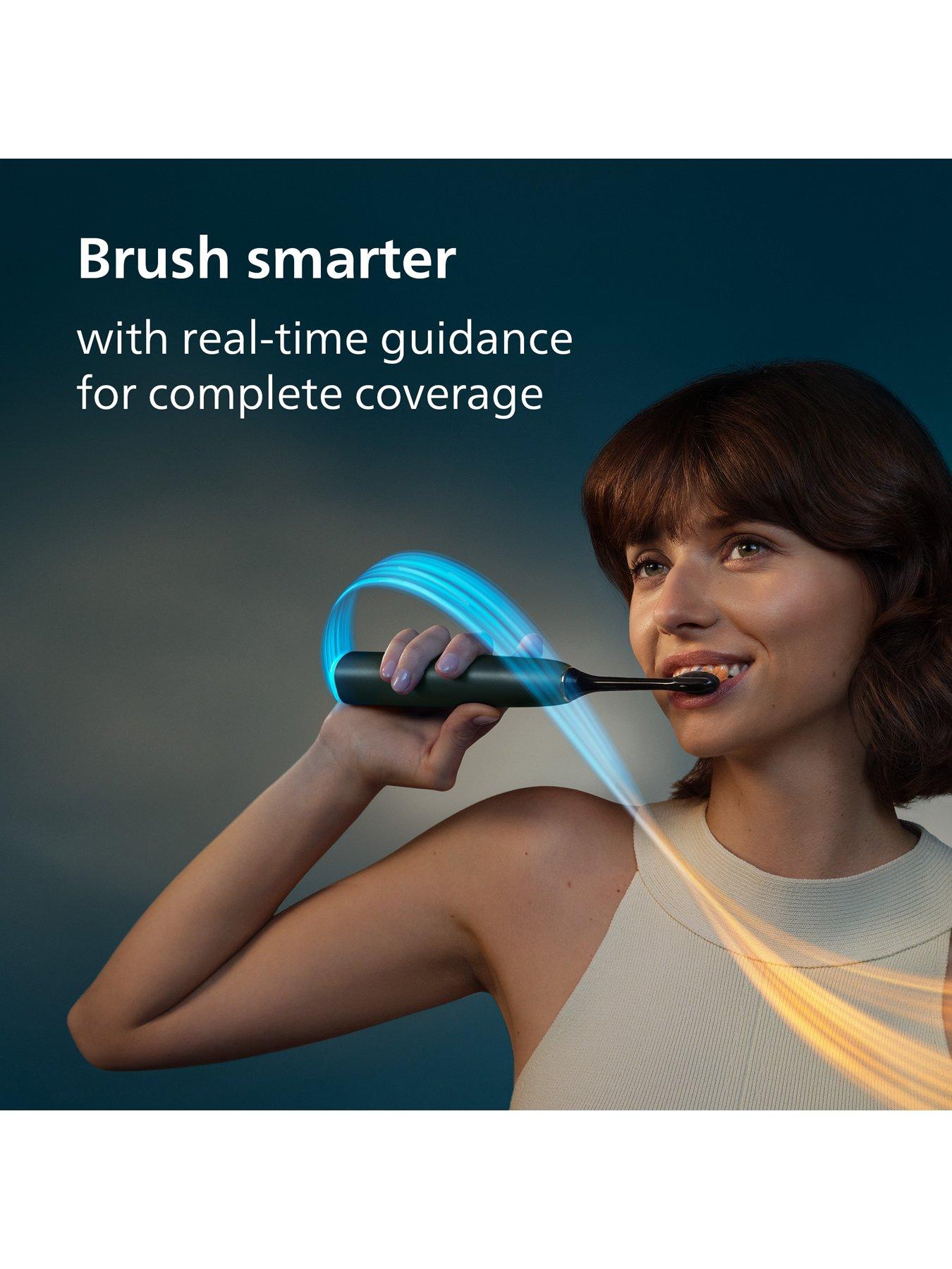Image 5 of 8 of Philips Sonicare Next-Generation DiamondClean 9000 Electric Toothbrush - Smart Coverage Feedback, Smart Pressure Feedback, 21 Settings, Midnight Green, HX9213/84