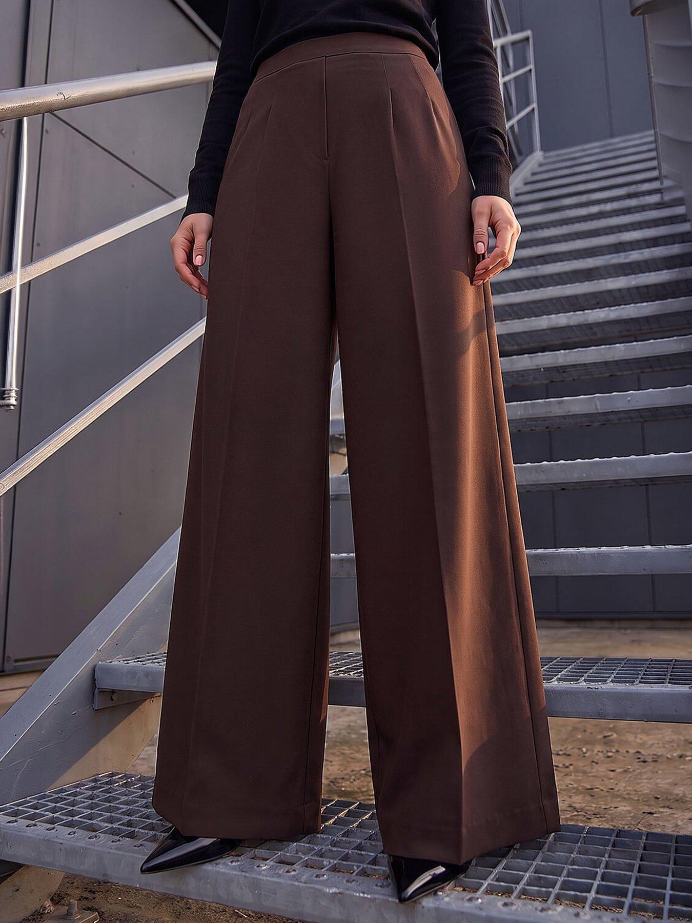 Roman Petite Wide Leg Ponte Stretch Trouser