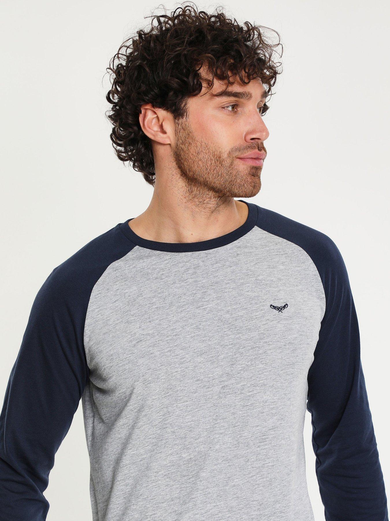 Image 4 of 4 of Threadbare Mens Soft Jersey Raglan Cuffed Pyjama Set - Grey