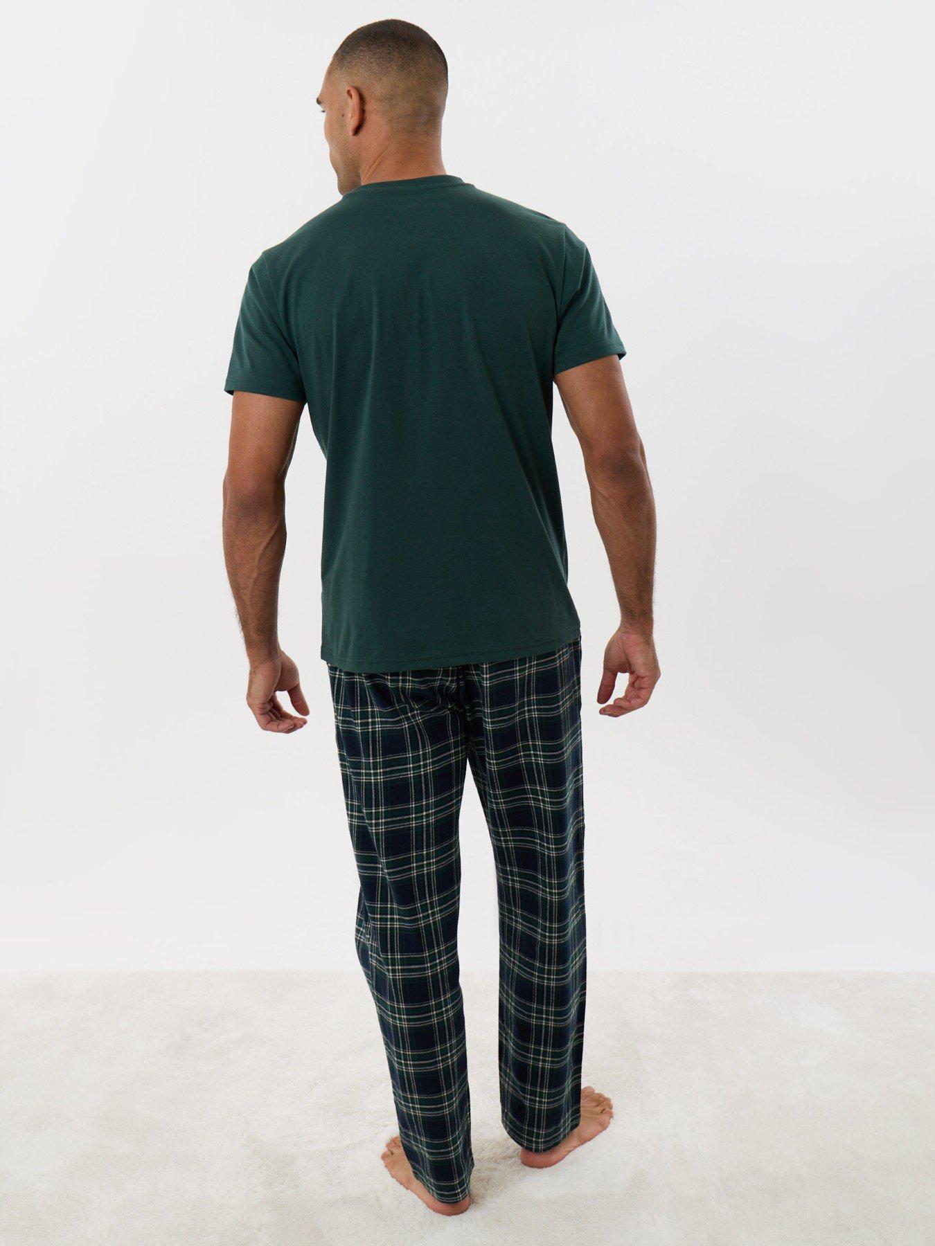 Image 4 of 5 of Threadbare Mens Flannel Pyjama Set - Green