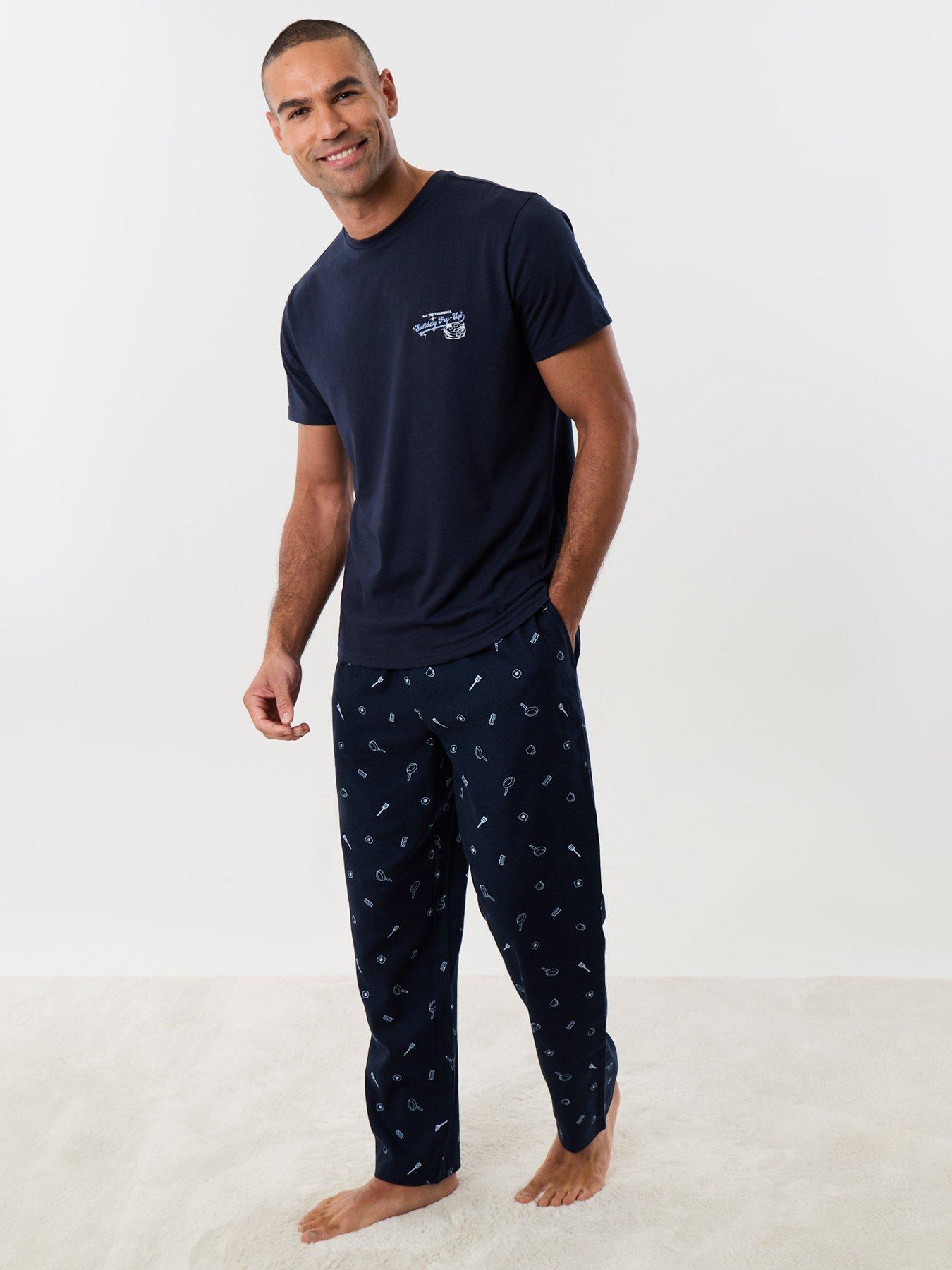 Image 2 of 5 of Threadbare Breakfast Pyjama Short Sleeve Set - Navy