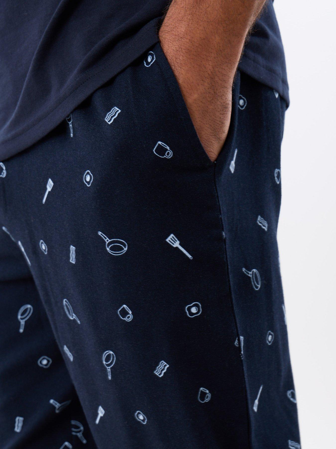 Image 5 of 5 of Threadbare Breakfast Pyjama Short Sleeve Set - Navy