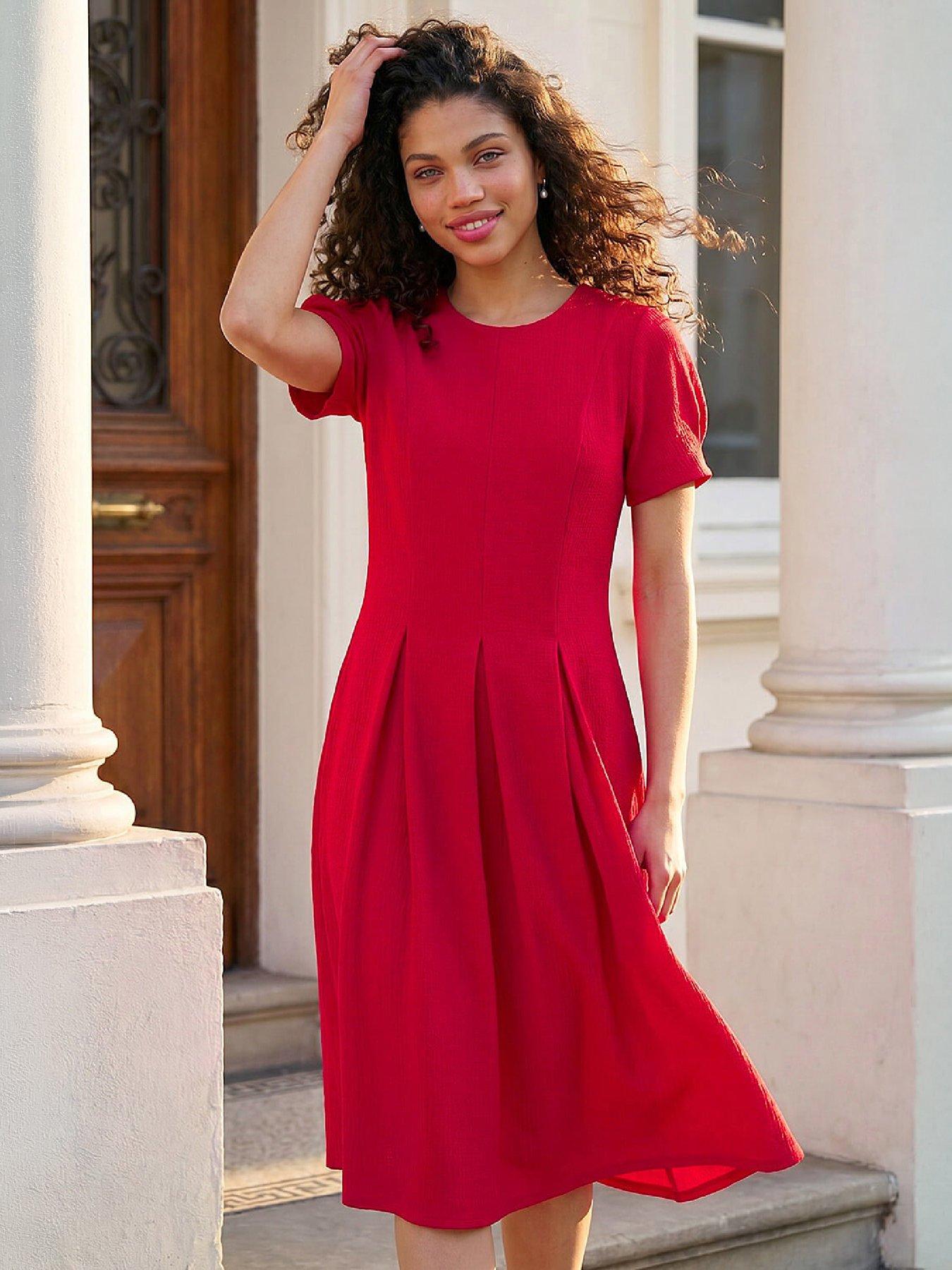 Roman Petite Textured Midi Dress