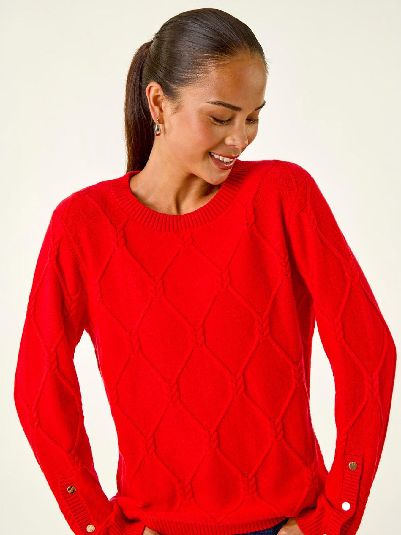 Image 1 of 4 of Roman Petite Button Cuff Knit Jumper