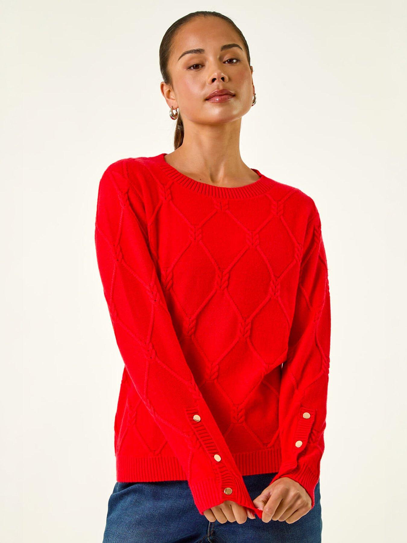 Image 2 of 4 of Roman Petite Button Cuff Knit Jumper