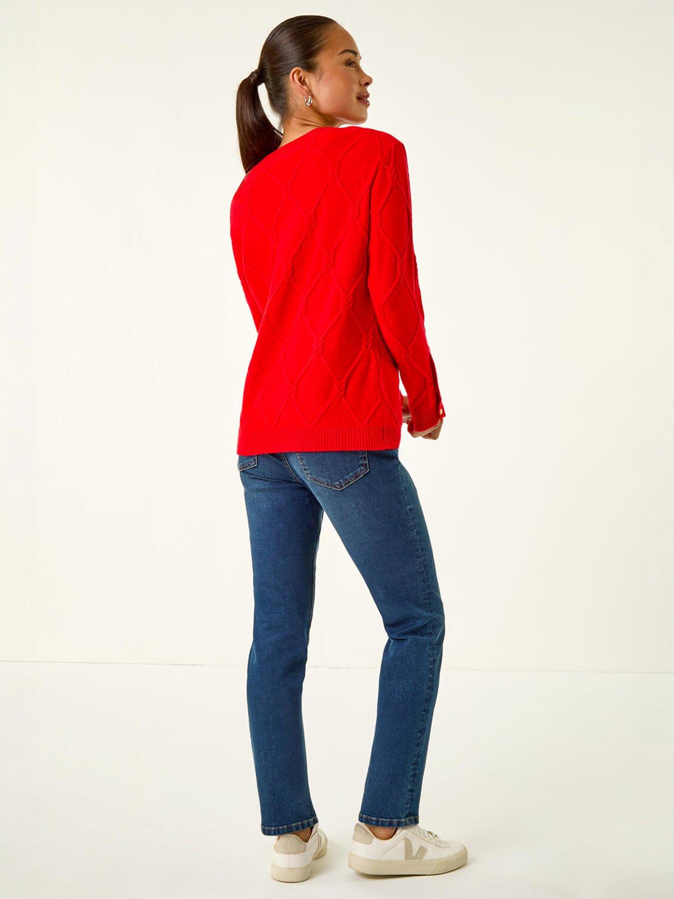 Image 3 of 4 of Roman Petite Button Cuff Knit Jumper