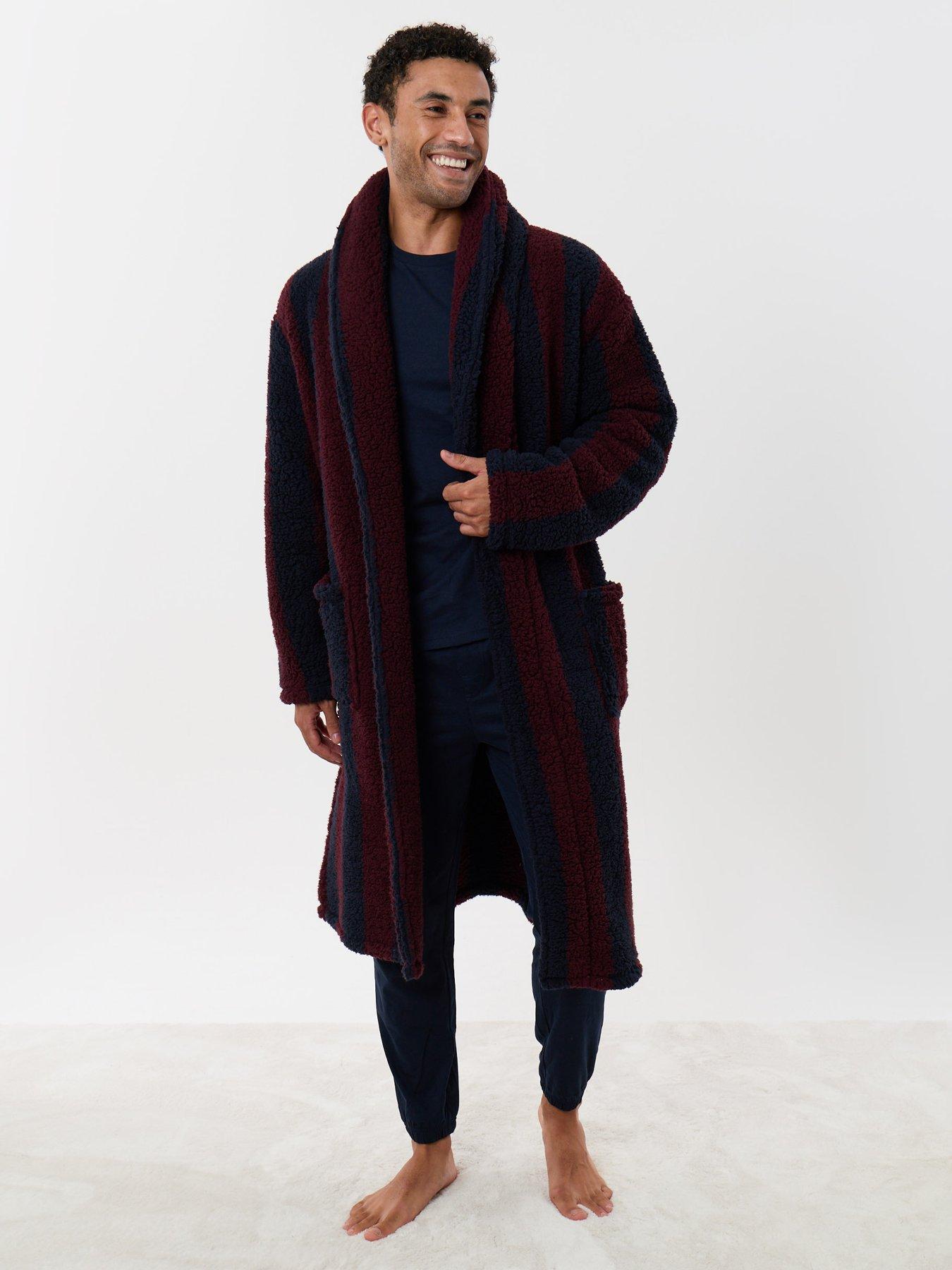 Image 3 of 4 of Threadbare Mens Robe Hye - Navy/burgandy